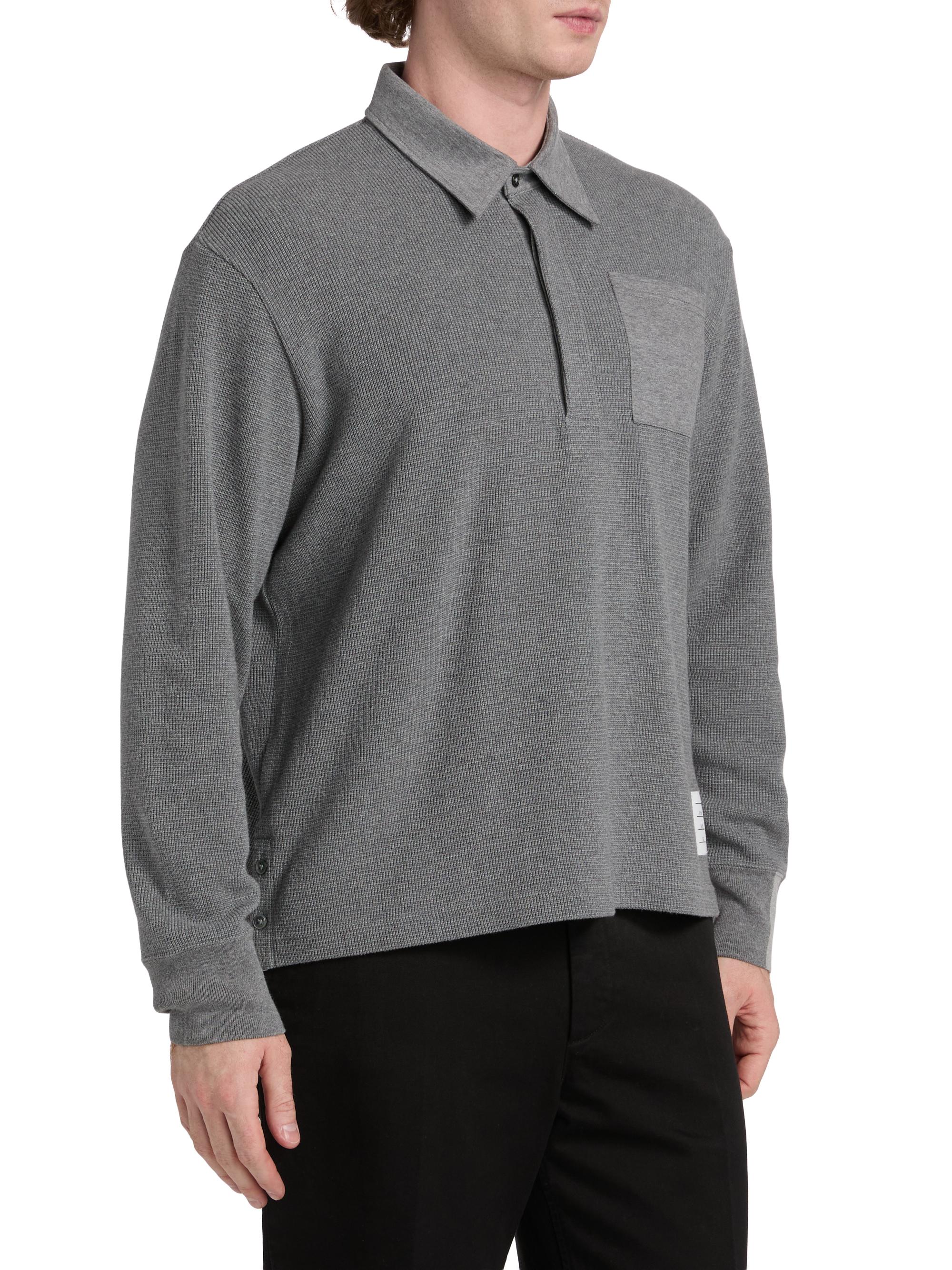 Thom Browne Rugby Waffled Cotton Polo Shirt | Saks Fifth Avenue