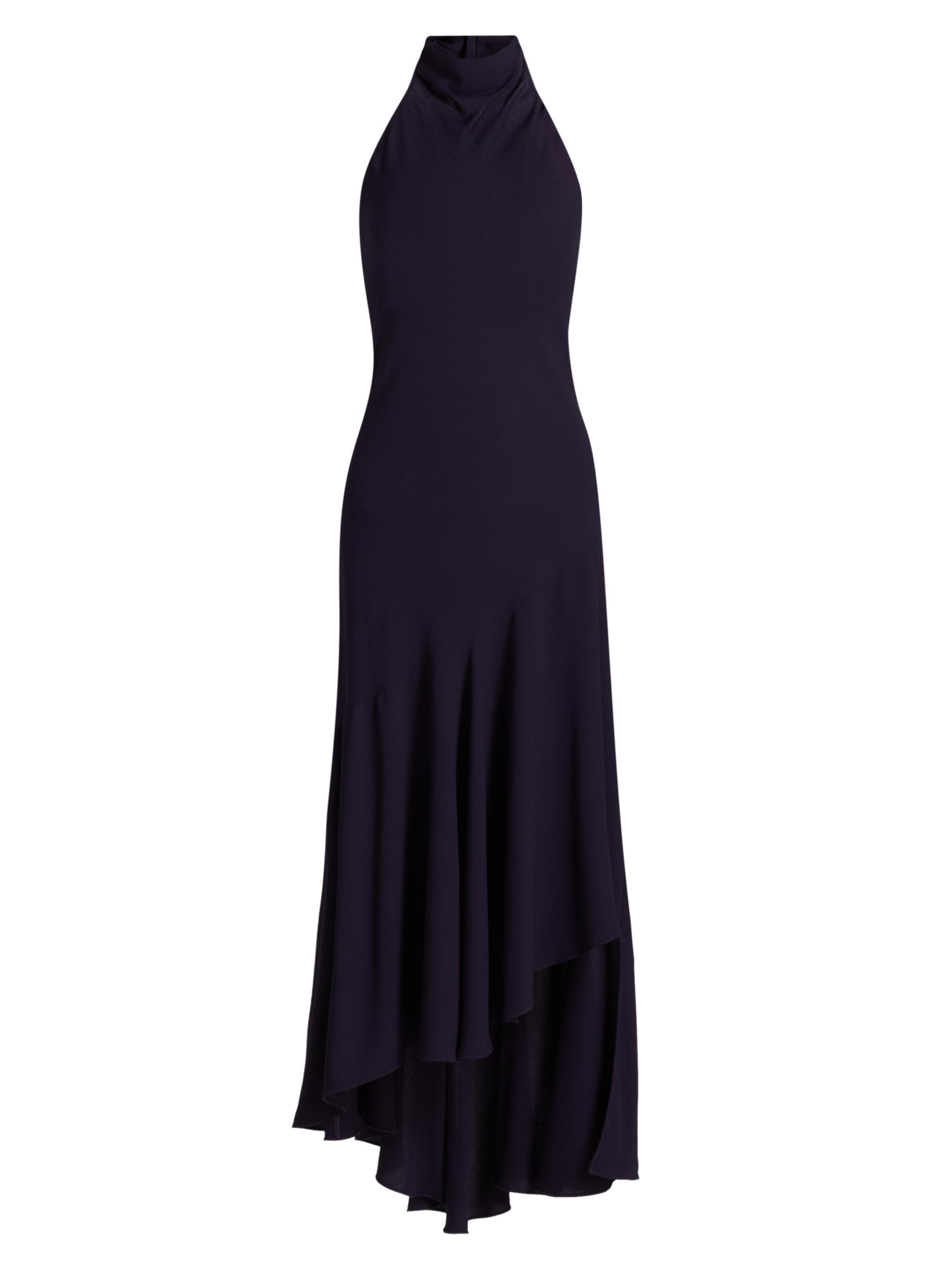 Alaïa Women's Asymmetric Halter Maxi Dress - Aubergine