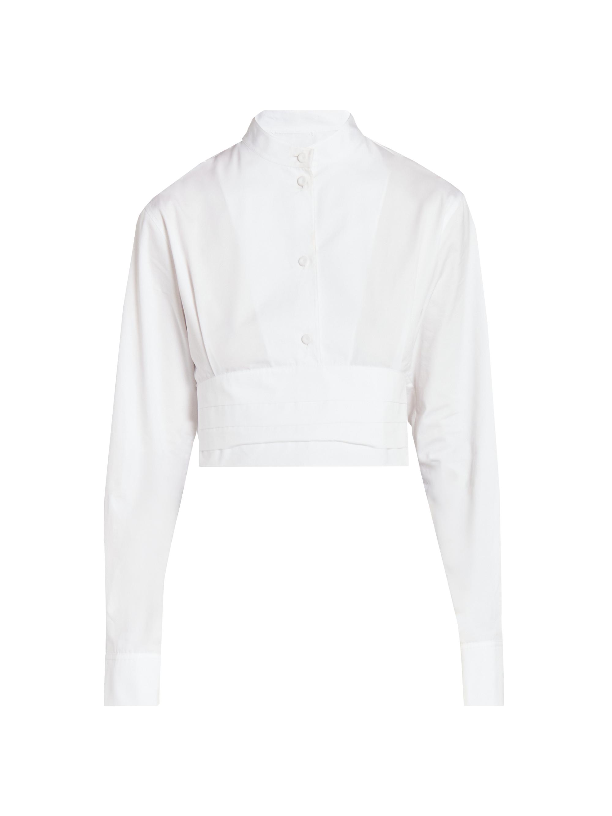 Alaïa Women's Cumberbund Cotton Shirt - Blanc