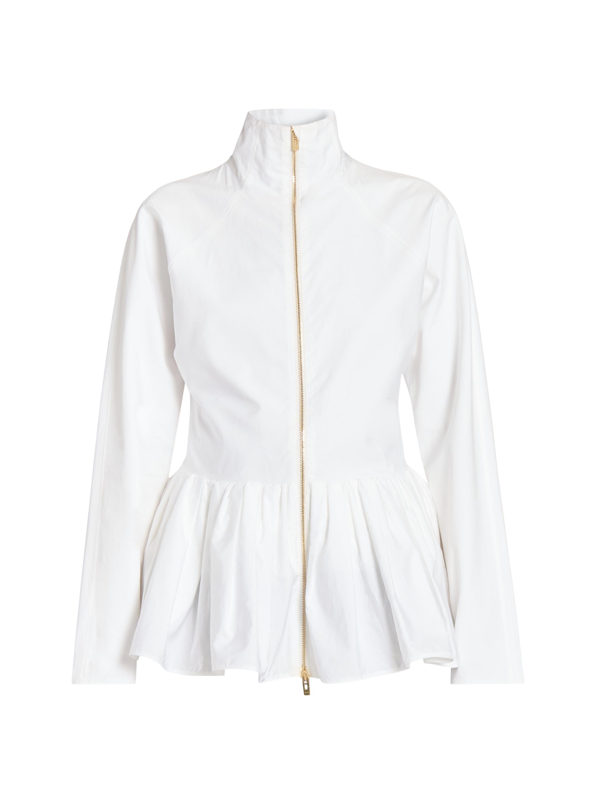 Alaïa Women's Cotton Peplum Jacket - Blanc