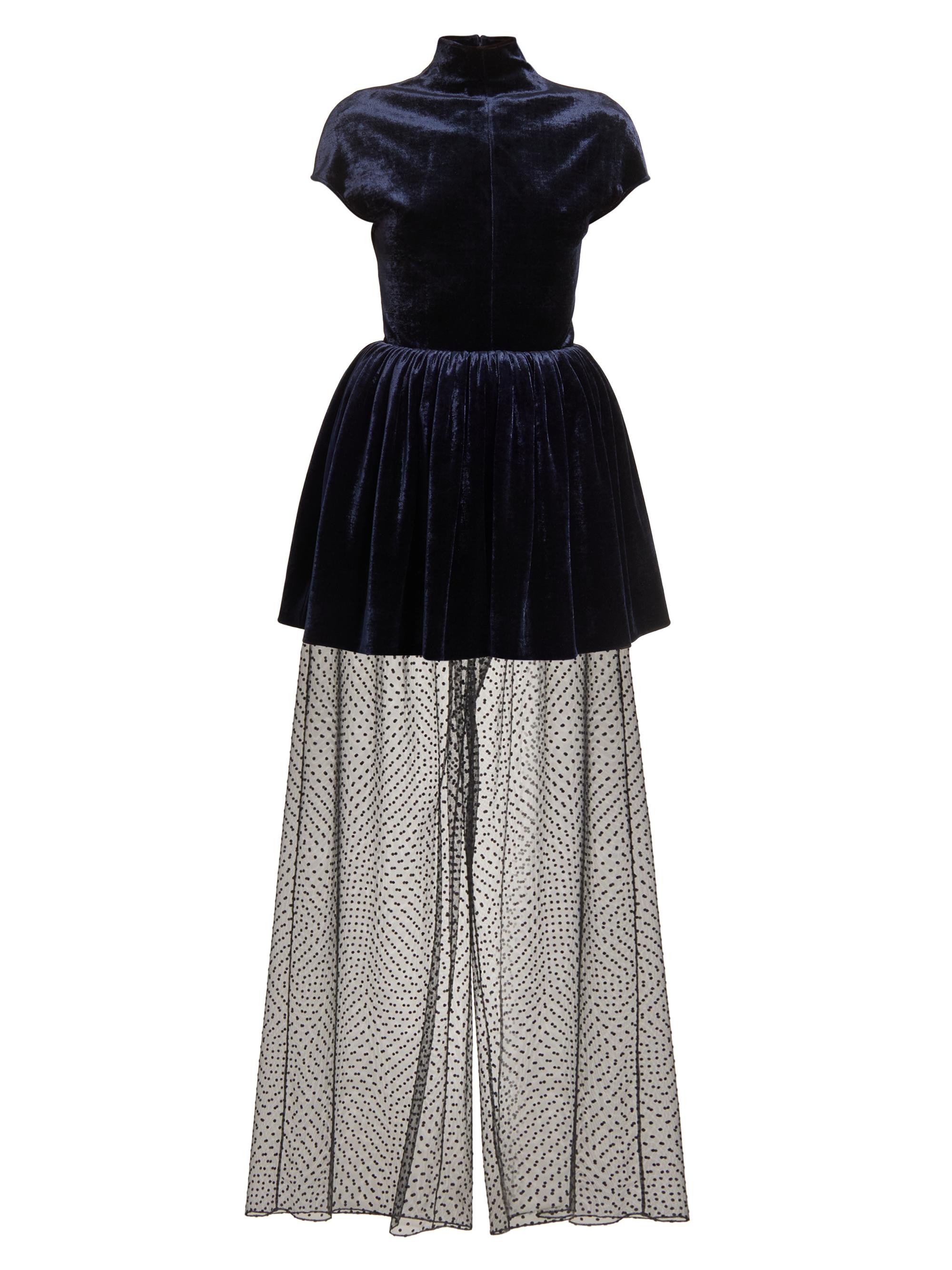 Alaïa Women's Layered Velvet Minidress - Minuit