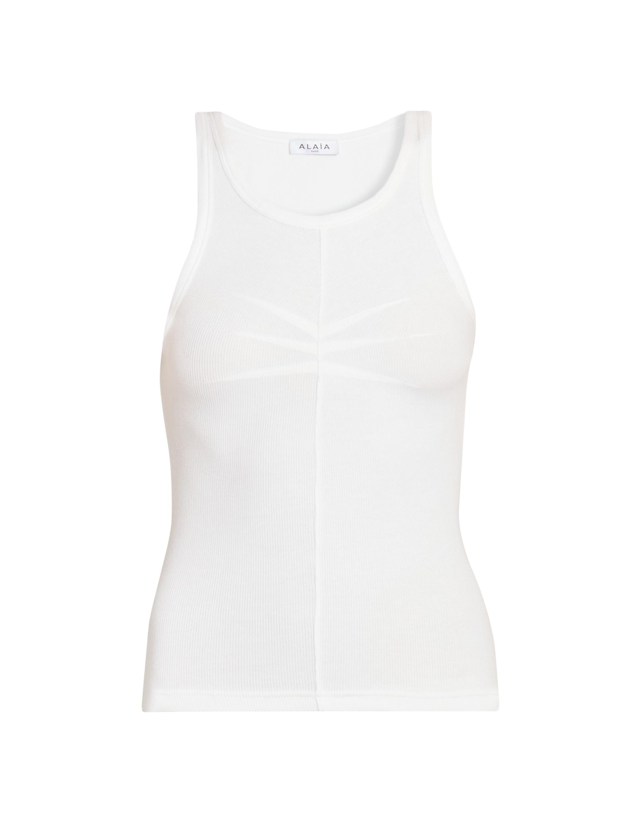 Alaïa Women's Darts Stretch Cotton-Blend Tank - Blanc
