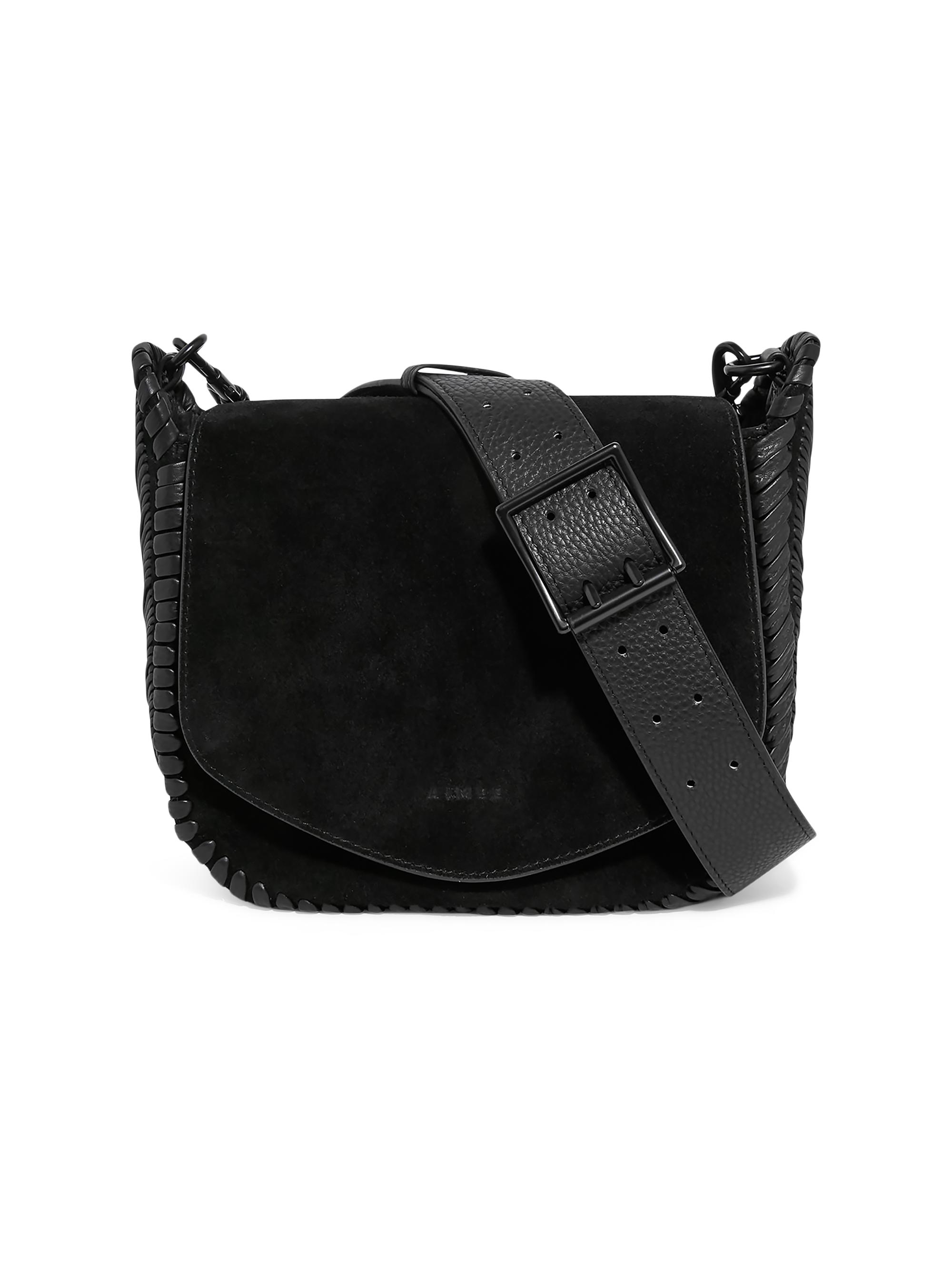 Aimee Kestenberg Women's All For Love Suede Saddle Crossbody Bag - Black Suede
