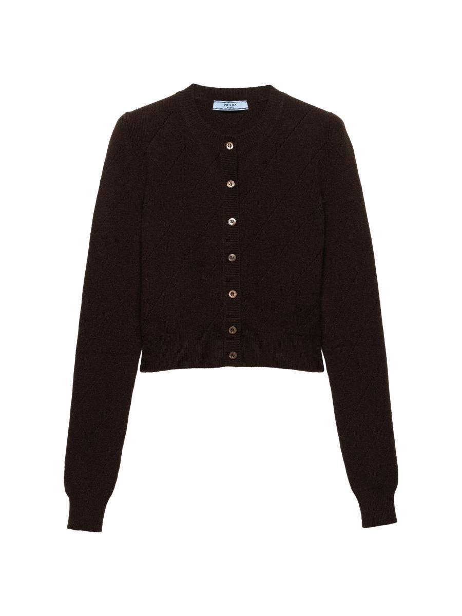 Prada Women's Cashmere Cardigan In Brown