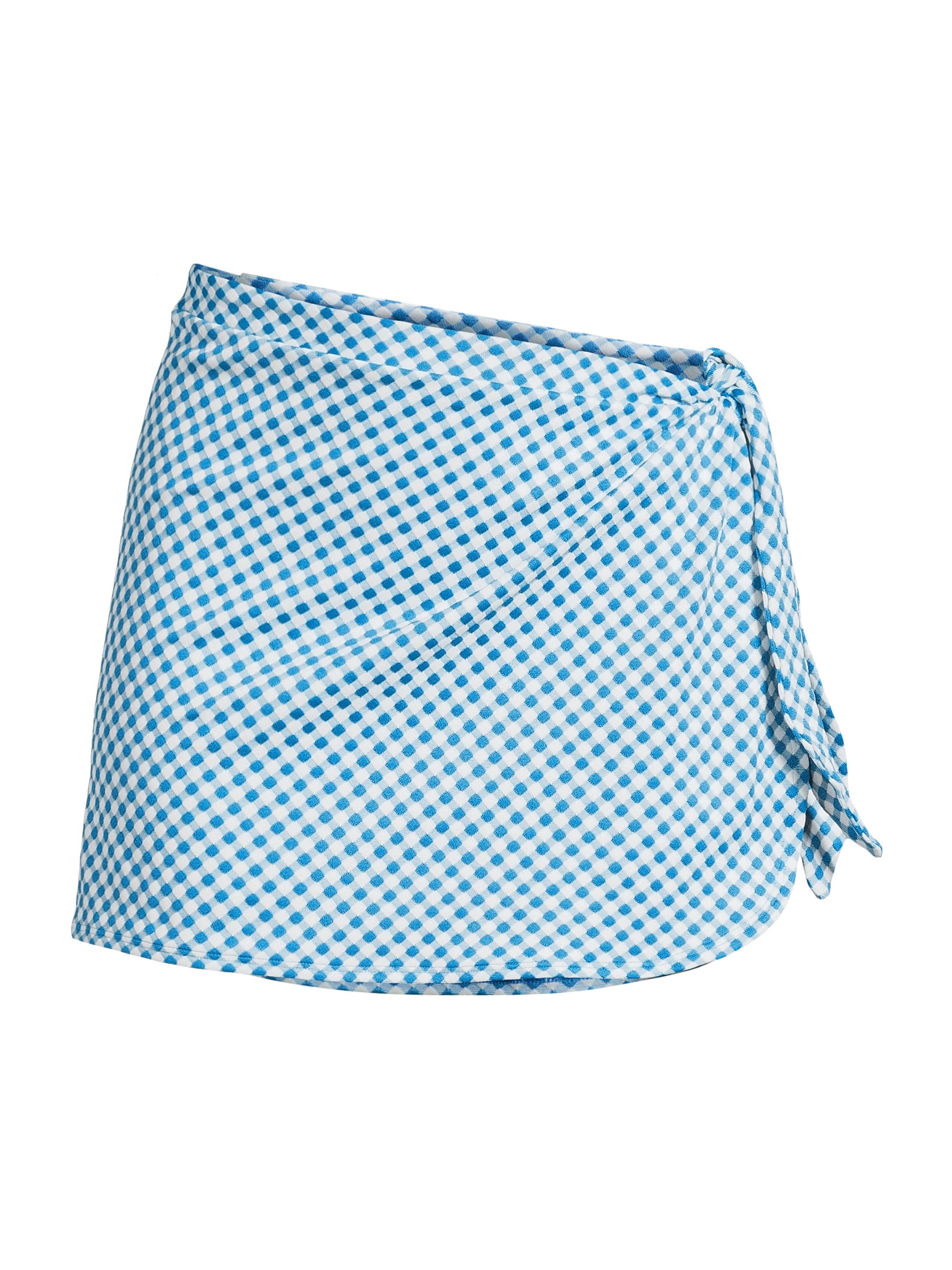 Solid & Striped Women's Gingham Terry Wrap Pareo - Cosmic Blue Gingham