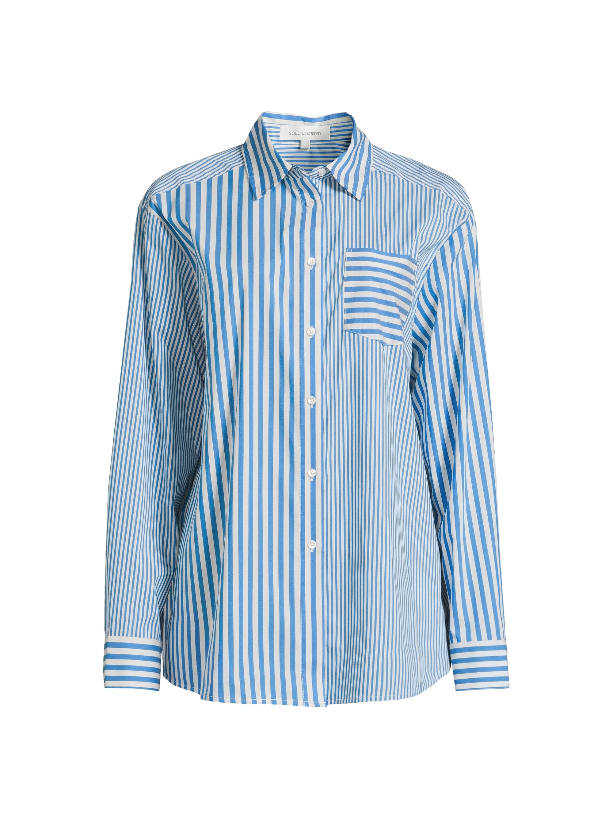 Solid & Striped Women's Avril Striped Poplin Shirt - Cosmic Blue