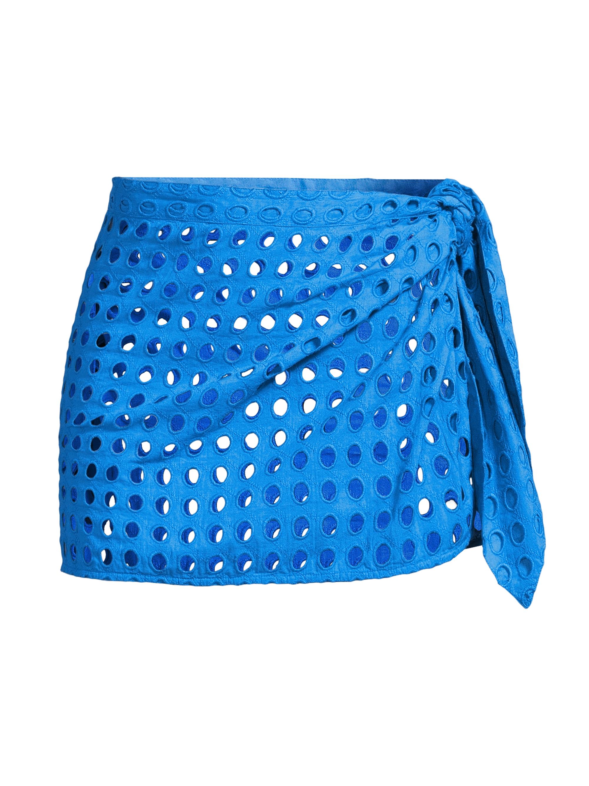 Solid & Striped Women's The Mini Eyelet Cotton Pareo - Cosmic Blue