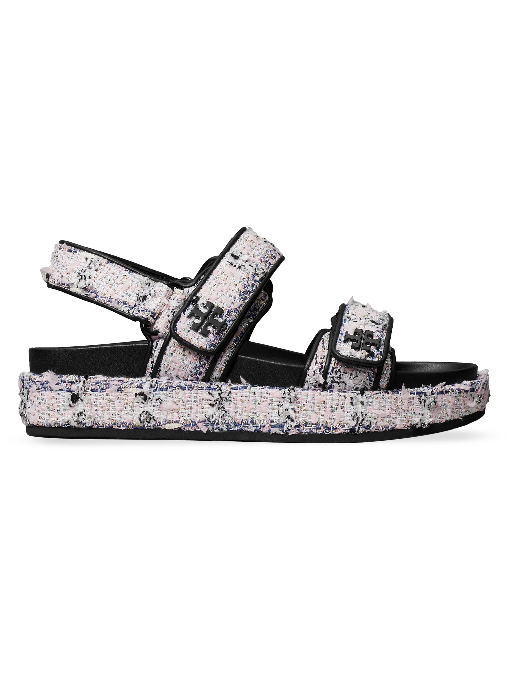 Tory Burch Women's Kira Bouclé Tweed Sandals - Pink