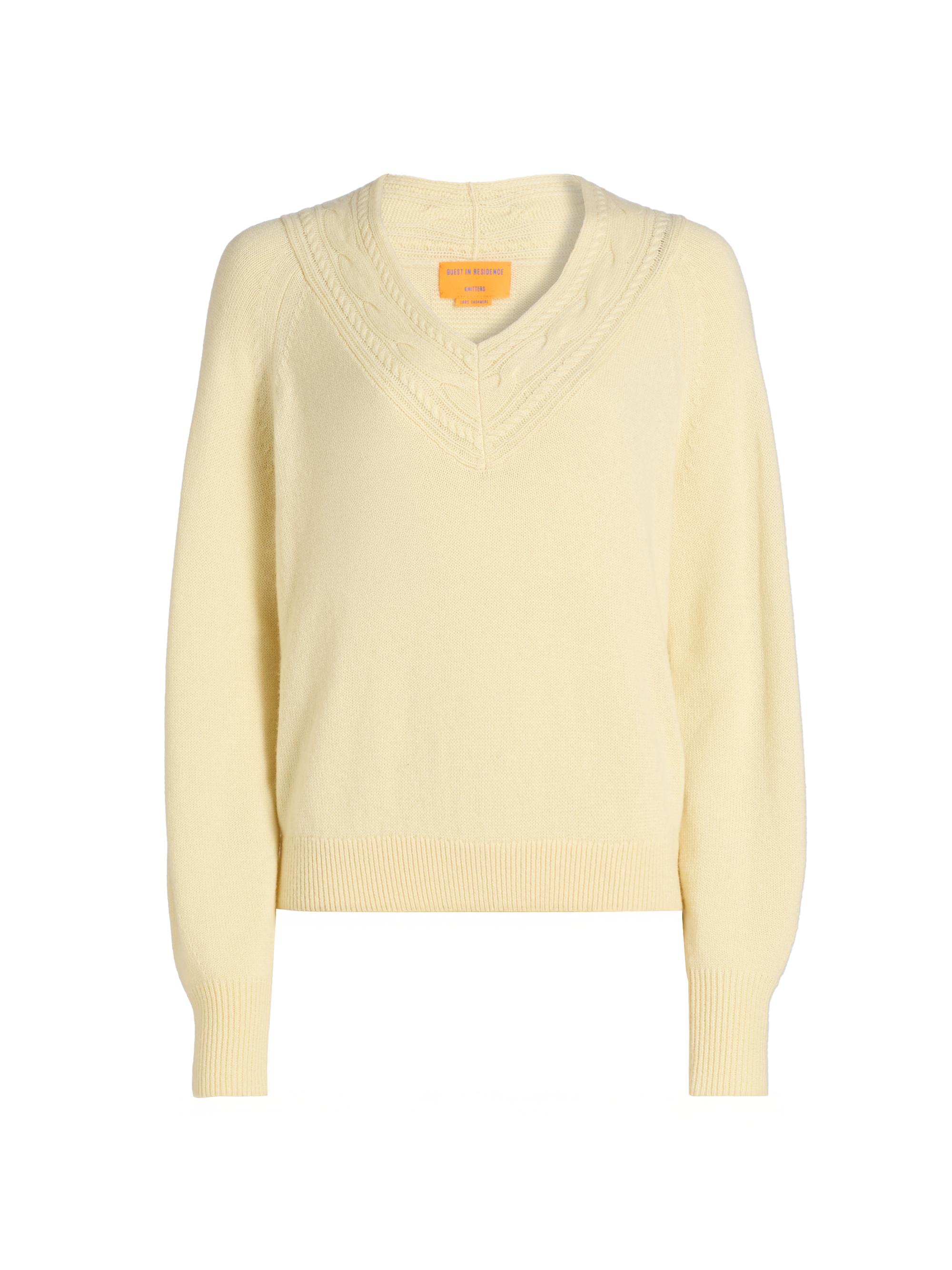 Guest in Residence Women's The Varsity Cashmere V-Neck Sweater - Mist