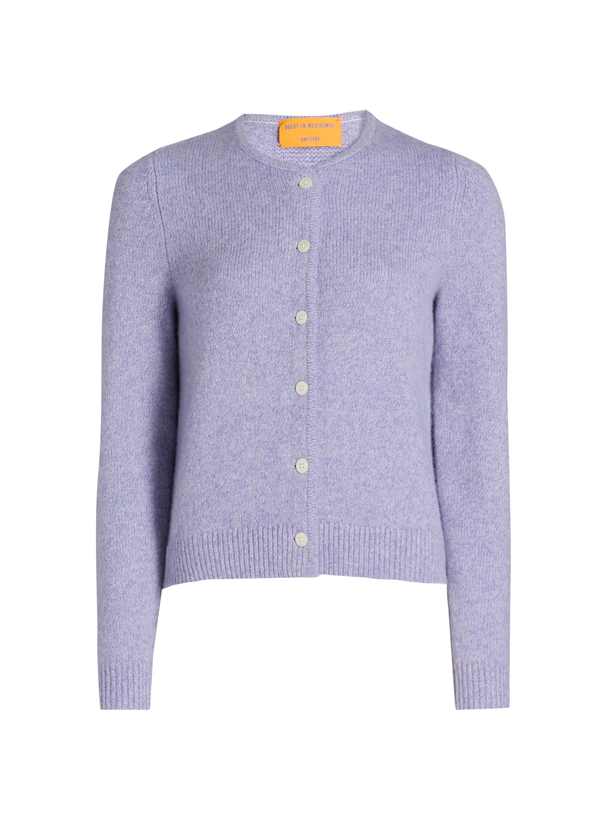 Guest in Residence Women's Ava Cashmere-Silk Crewneck Cardigan - Dusk