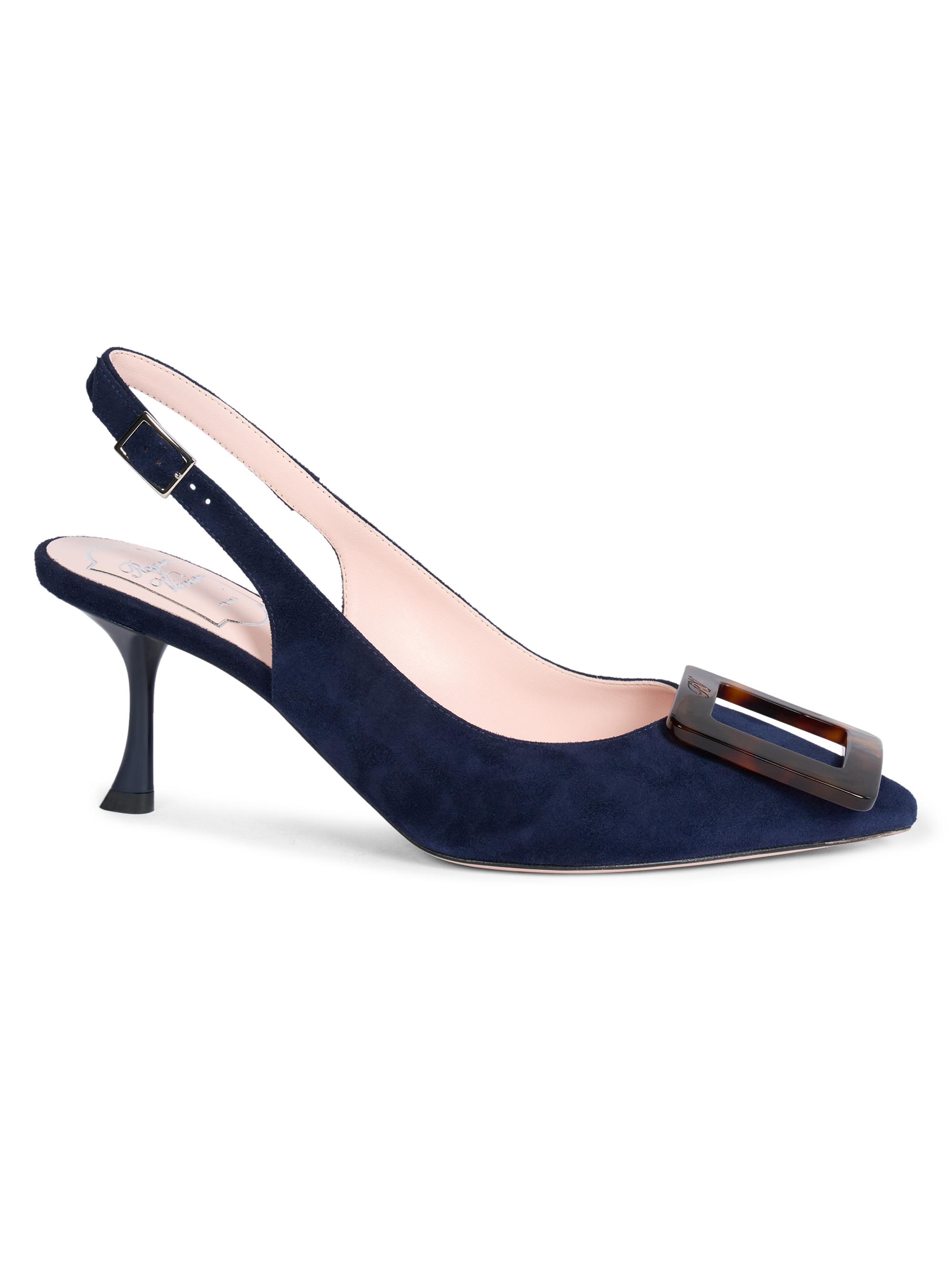 Roger Vivier Women's Viv In The City 65MM Suede Slingback Pumps - Dark Navy