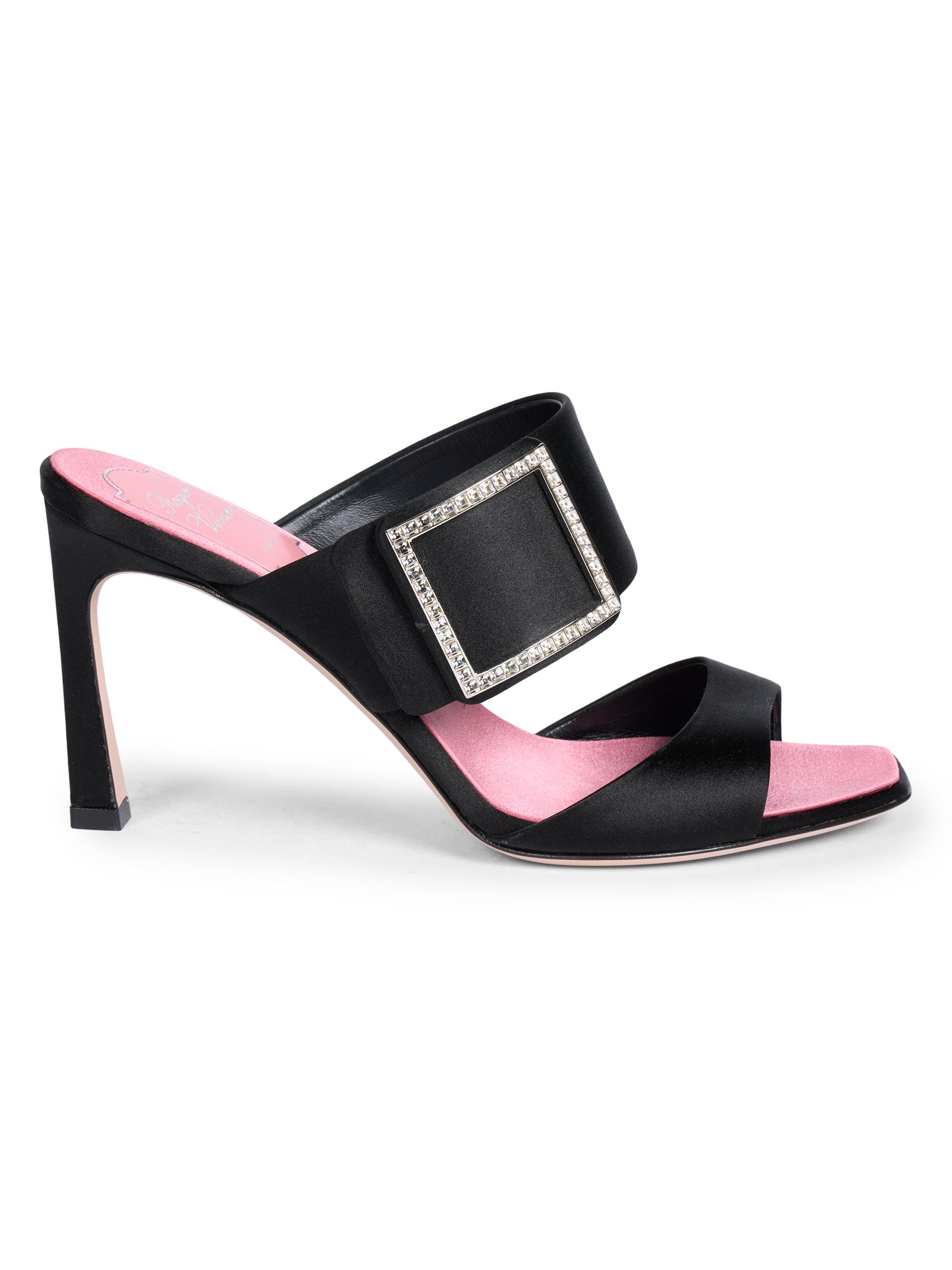 Manolo Blahnik Lurum 90MM Embellished Satin Mules | Saks Fifth Avenue