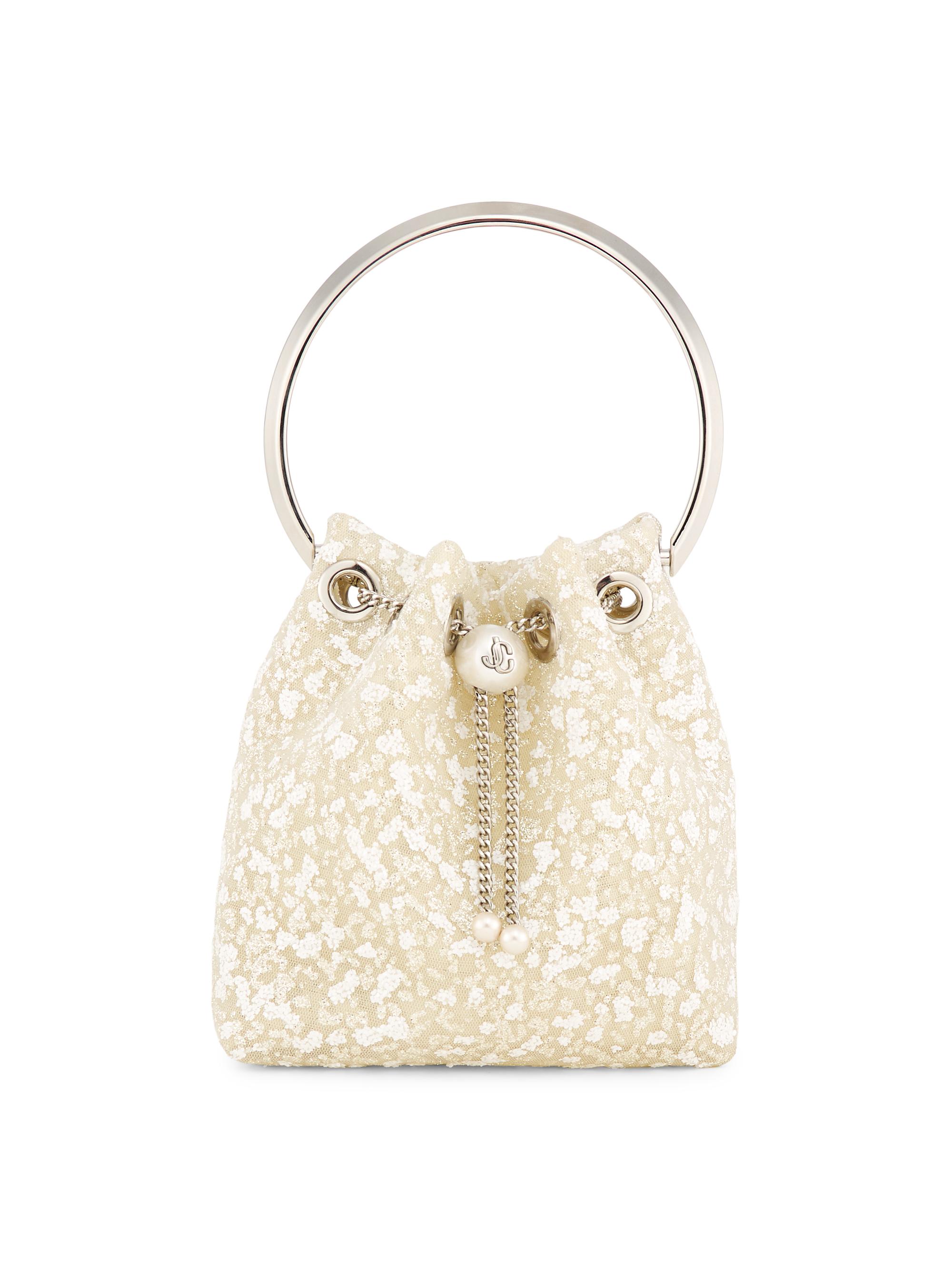 Jimmy Choo Women's Bon Bon Imitation Pearl-Embellished Top Handle Bag -  Silver