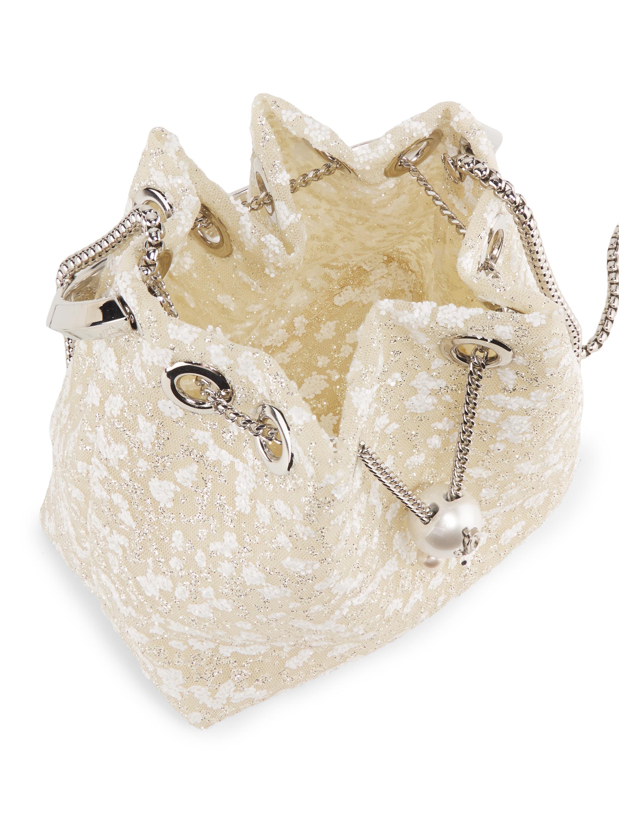 Jimmy Choo Bon Bon Imitation Pearl-Embellished Top Handle Bag