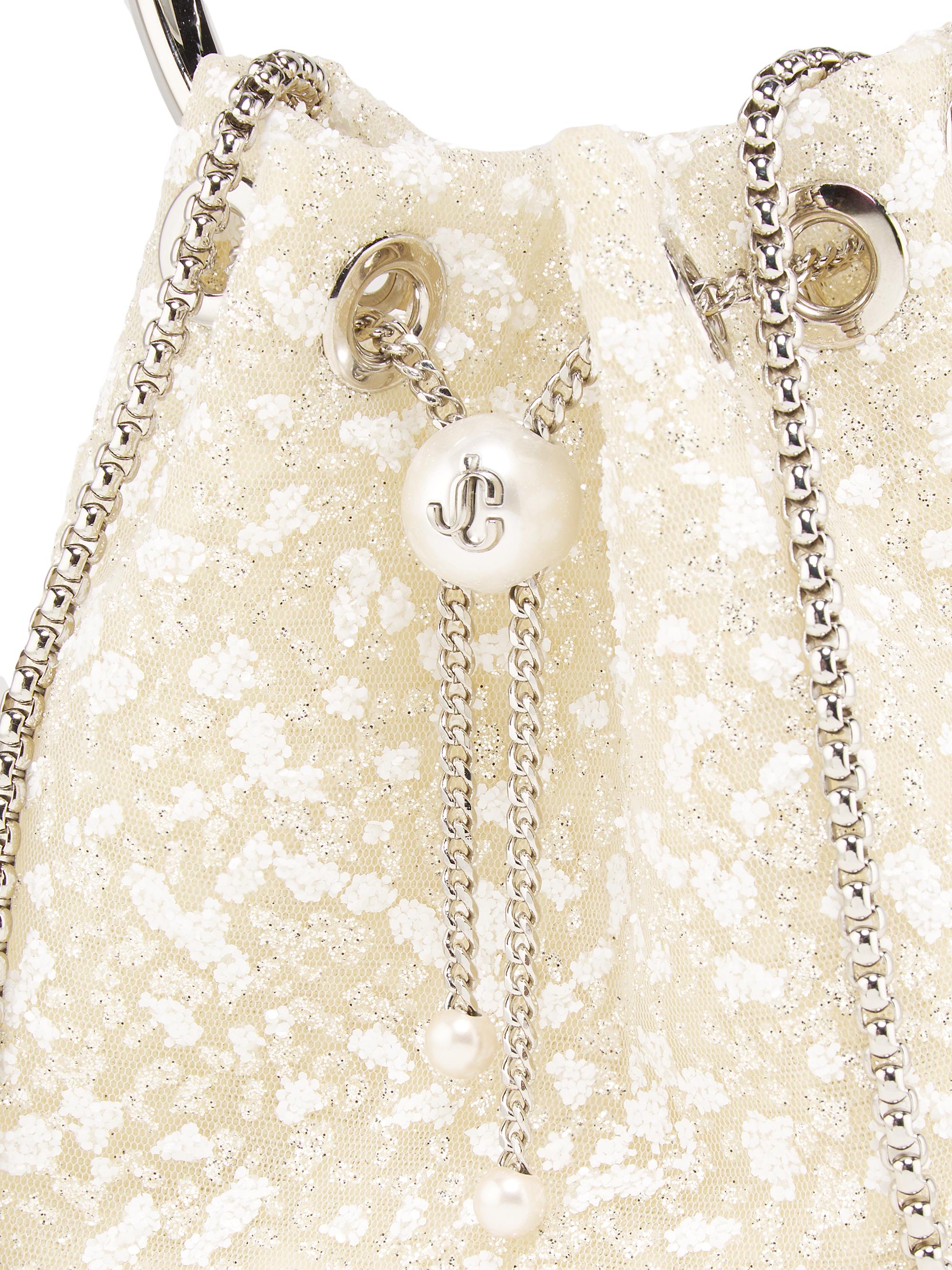 Jimmy Choo Bon Bon Imitation Pearl-Embellished Top Handle Bag