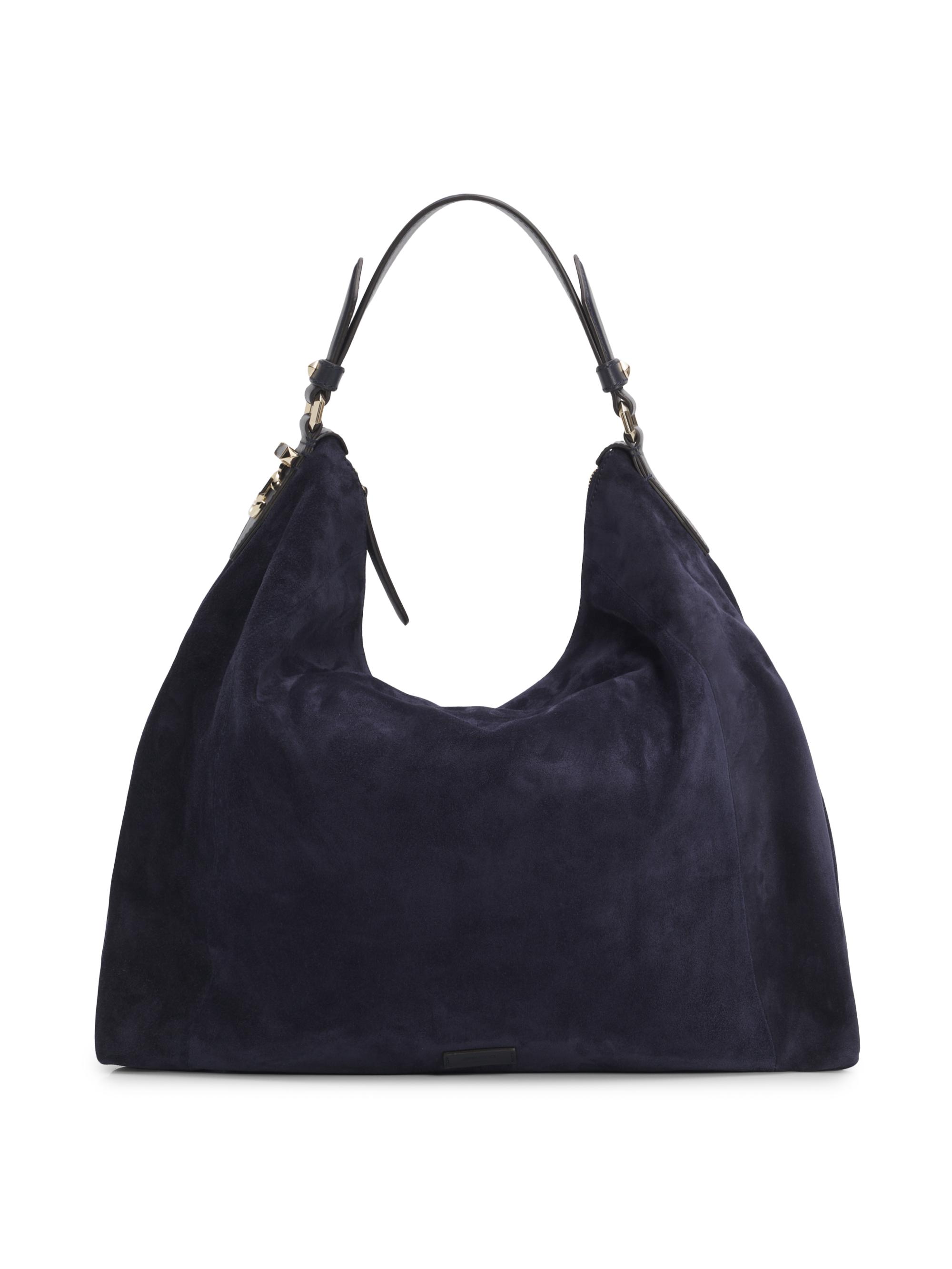 Jimmy Choo Ana Logo Suede Hobo Bag | Saks Fifth Avenue