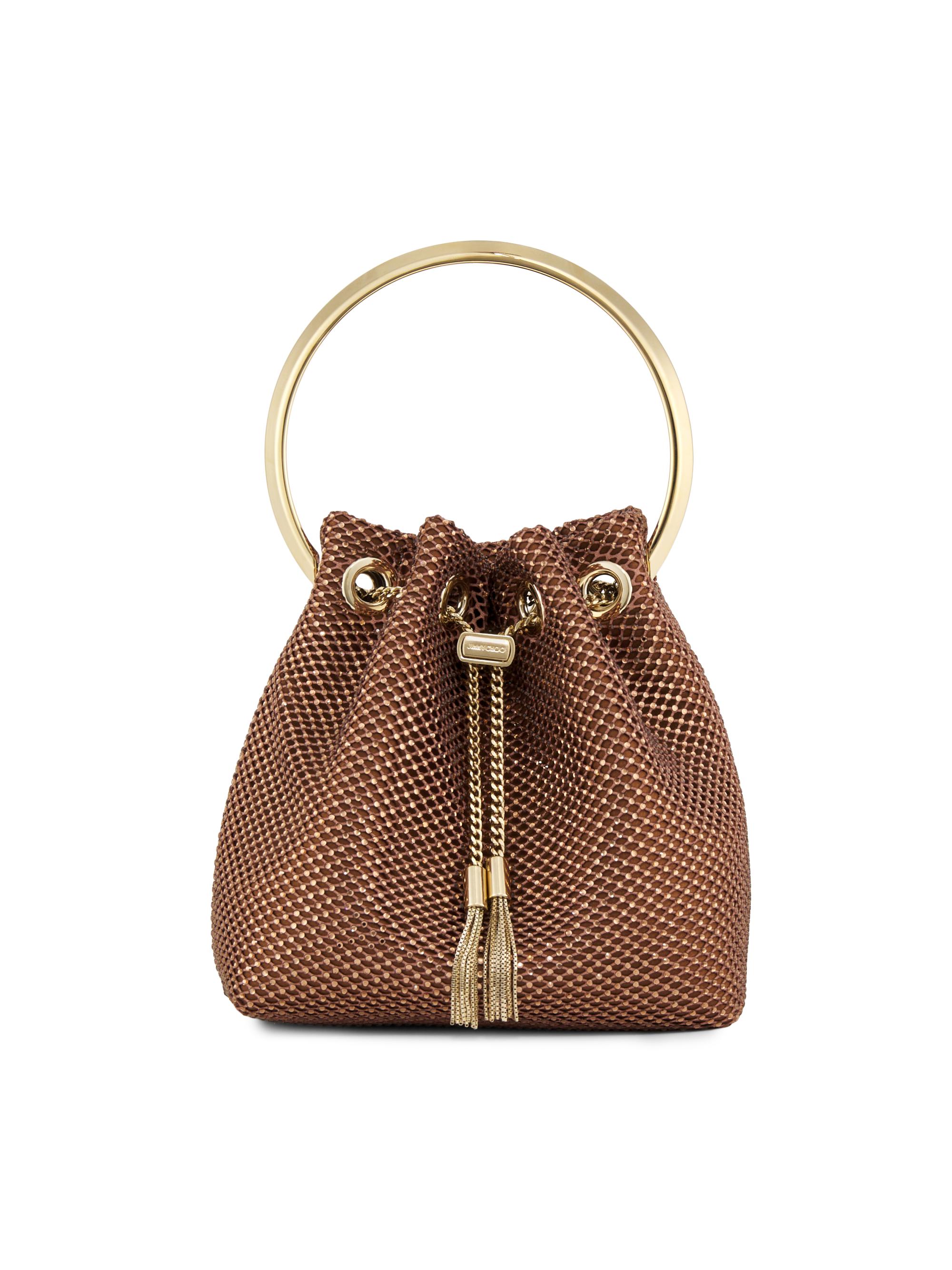 Jimmy Choo Women's Bon Bon Crystal Mesh Top Handle Bag - Bronze Light Gold