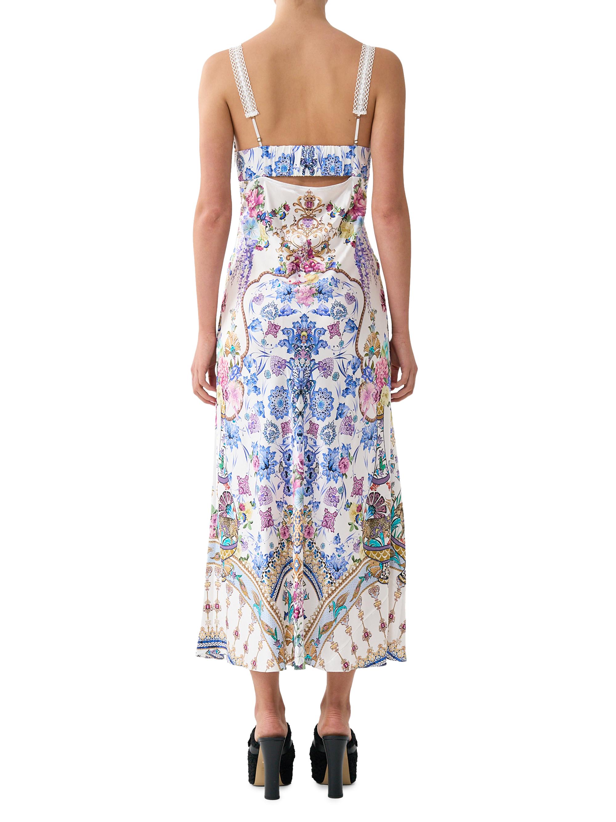 silk a line midi dress Silk Flutter Sleeve A-Line Midi Wedding Dress Daina Custom (14-18 US, 46-50 EU) / Off-white