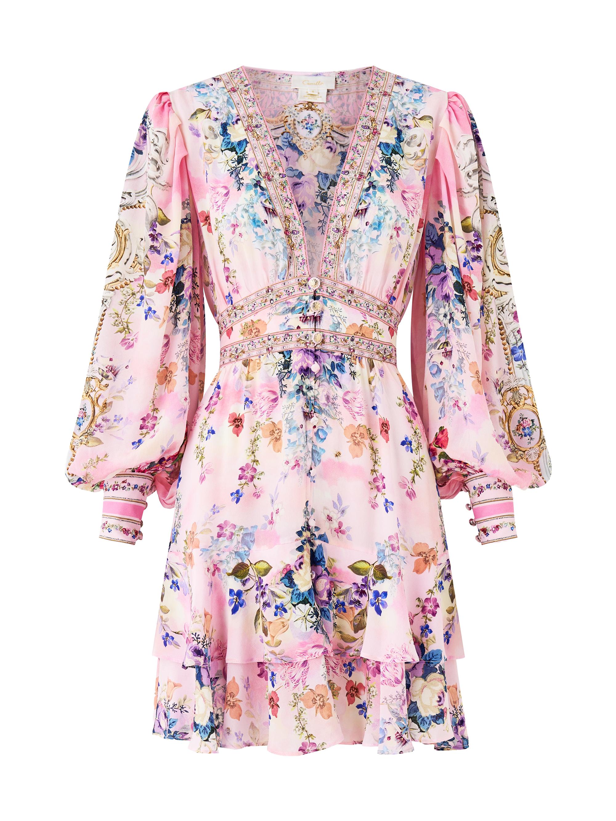 Camilla Daisy Chains Frill Silk Minidress | Saks Fifth Avenue