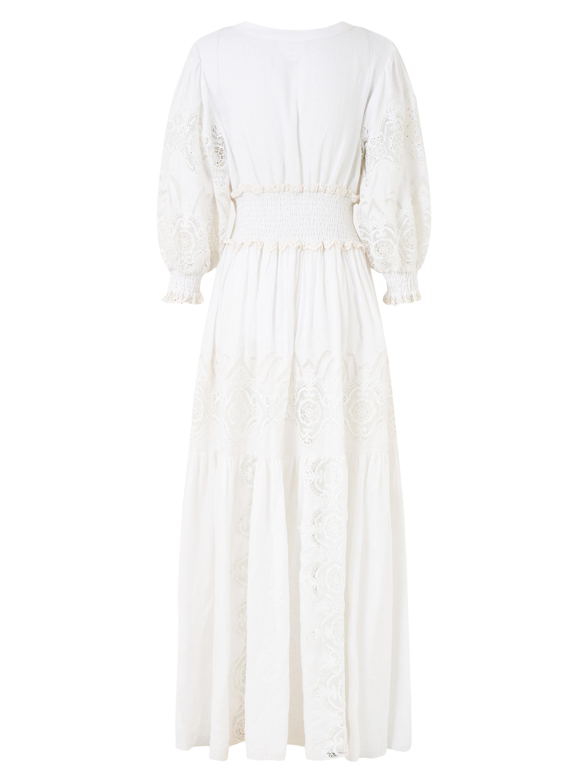 knee length dresses for ladies Embellished Linen Mini Dress – Endless Rose main image 1