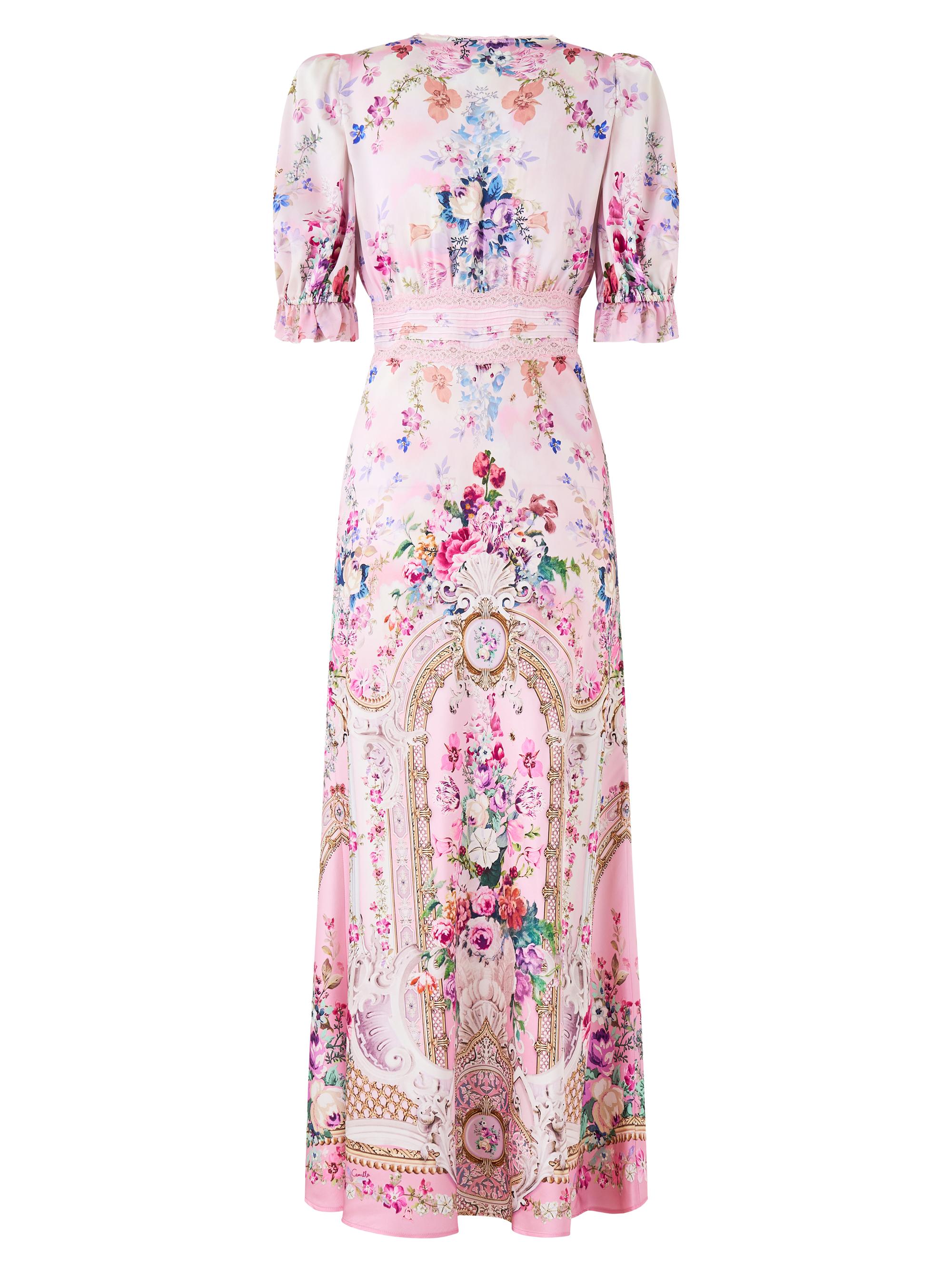 Camilla Floral Silk Midi-Dress | Saks Fifth Avenue