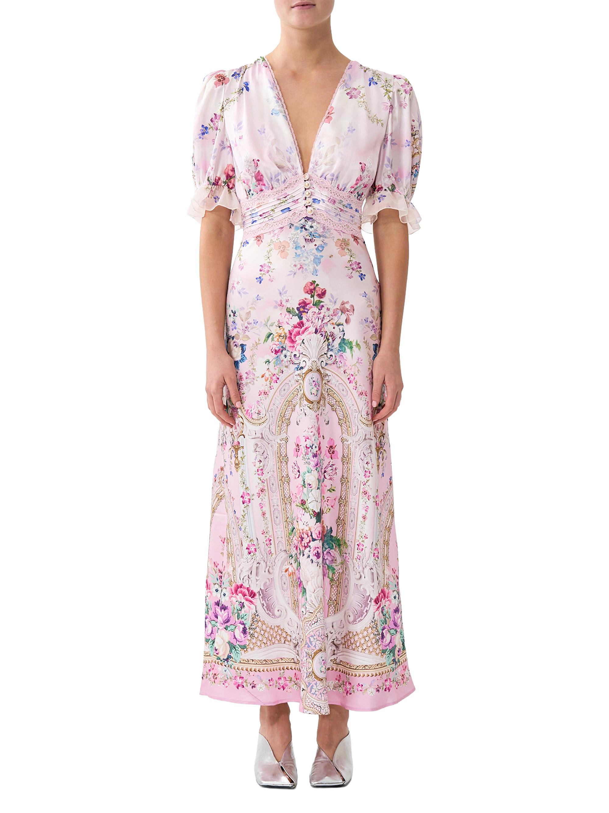 Camilla Floral Silk Midi-Dress | Saks Fifth Avenue