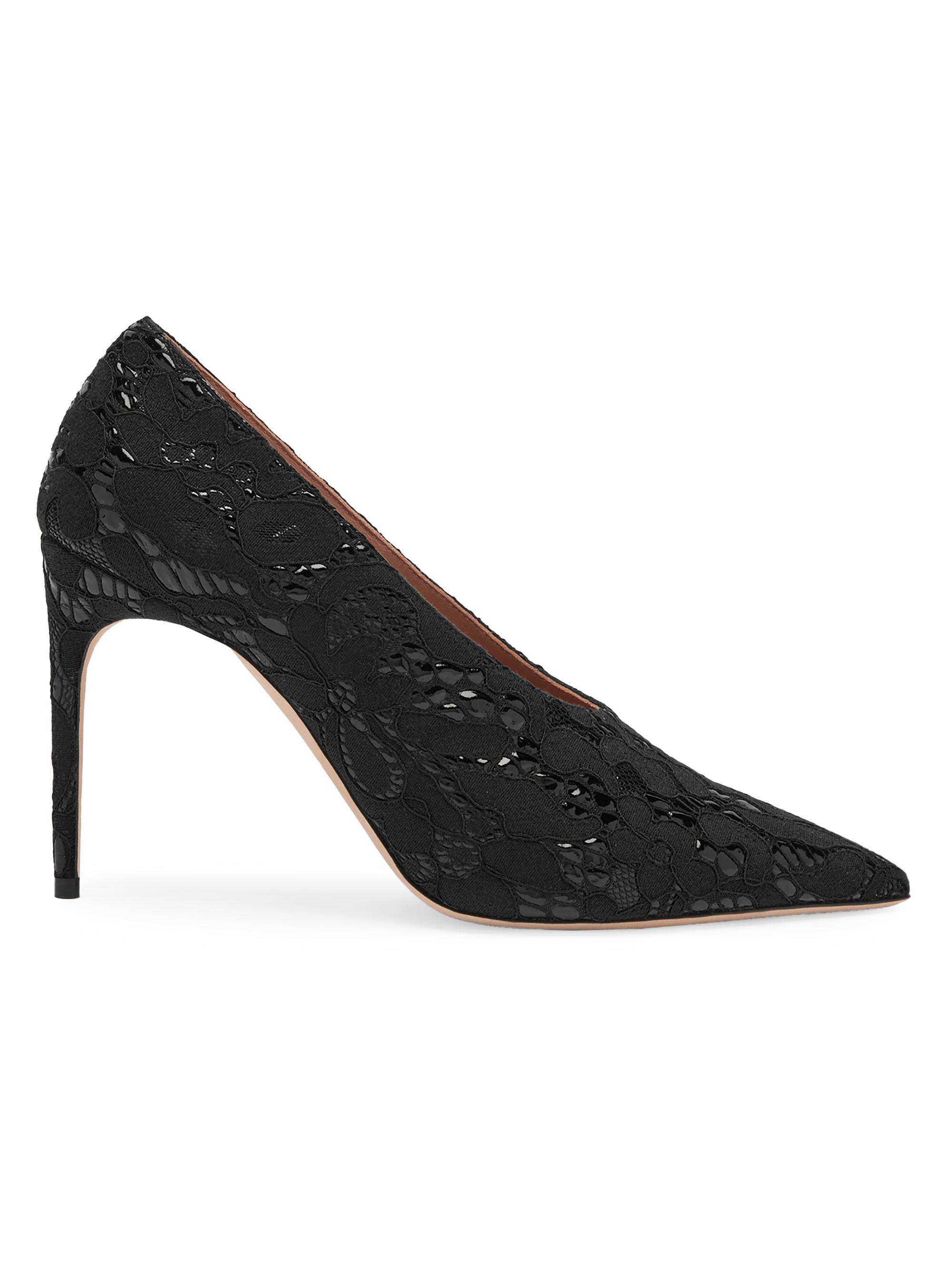 Malone Souliers Women's Tippi 90MM Lace Gloss Pumps - Black