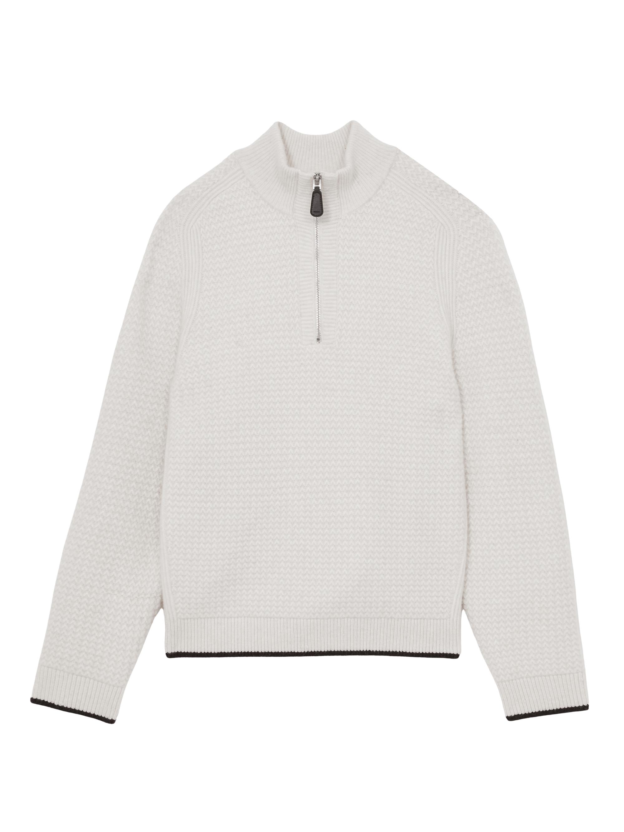 Reiss Men's Stockdale Half-Zip Sweater - Winter White | Thumbnail 5