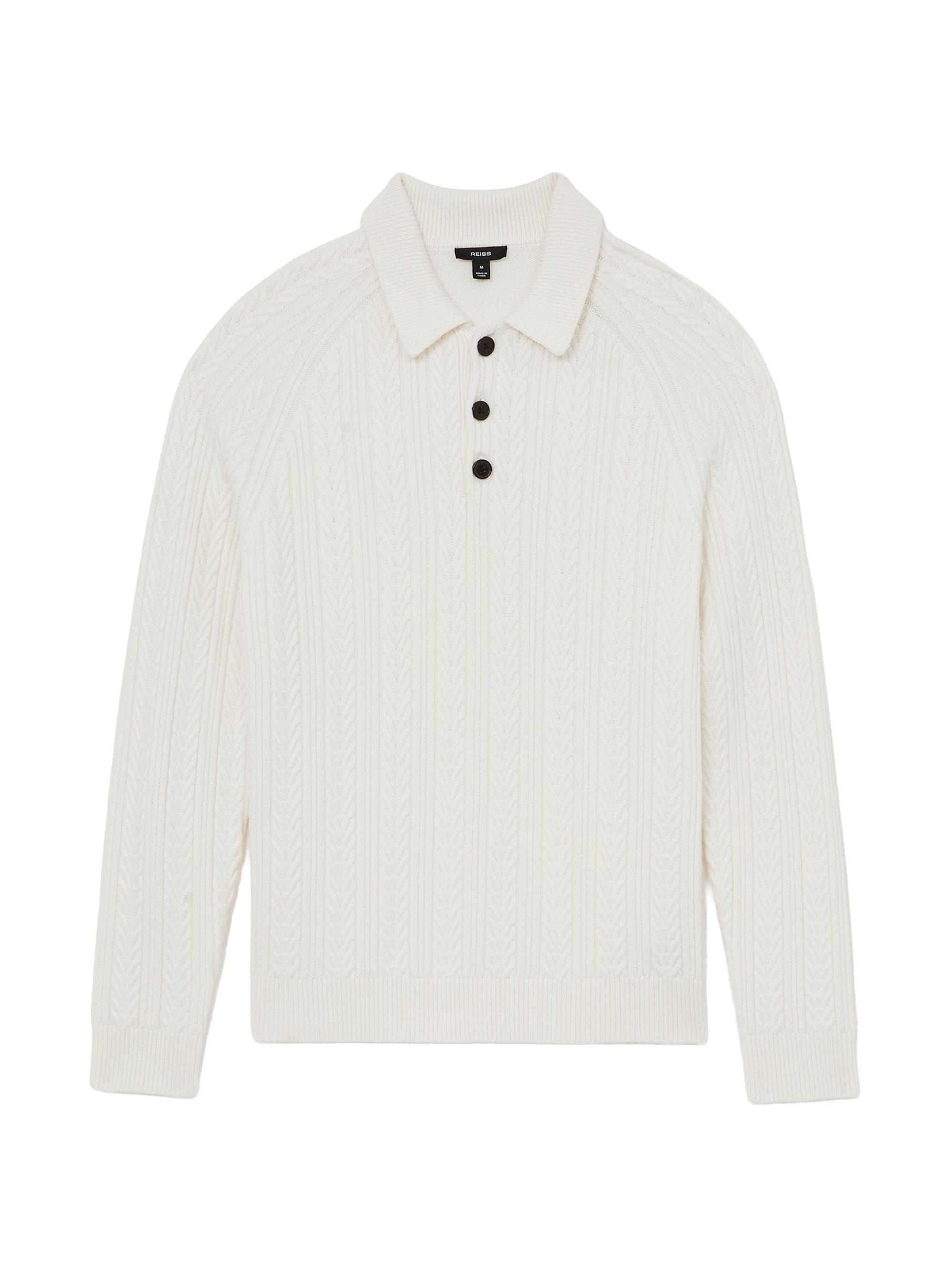 Reiss Men's Evesham Cable-Knit Sweater - Winter White