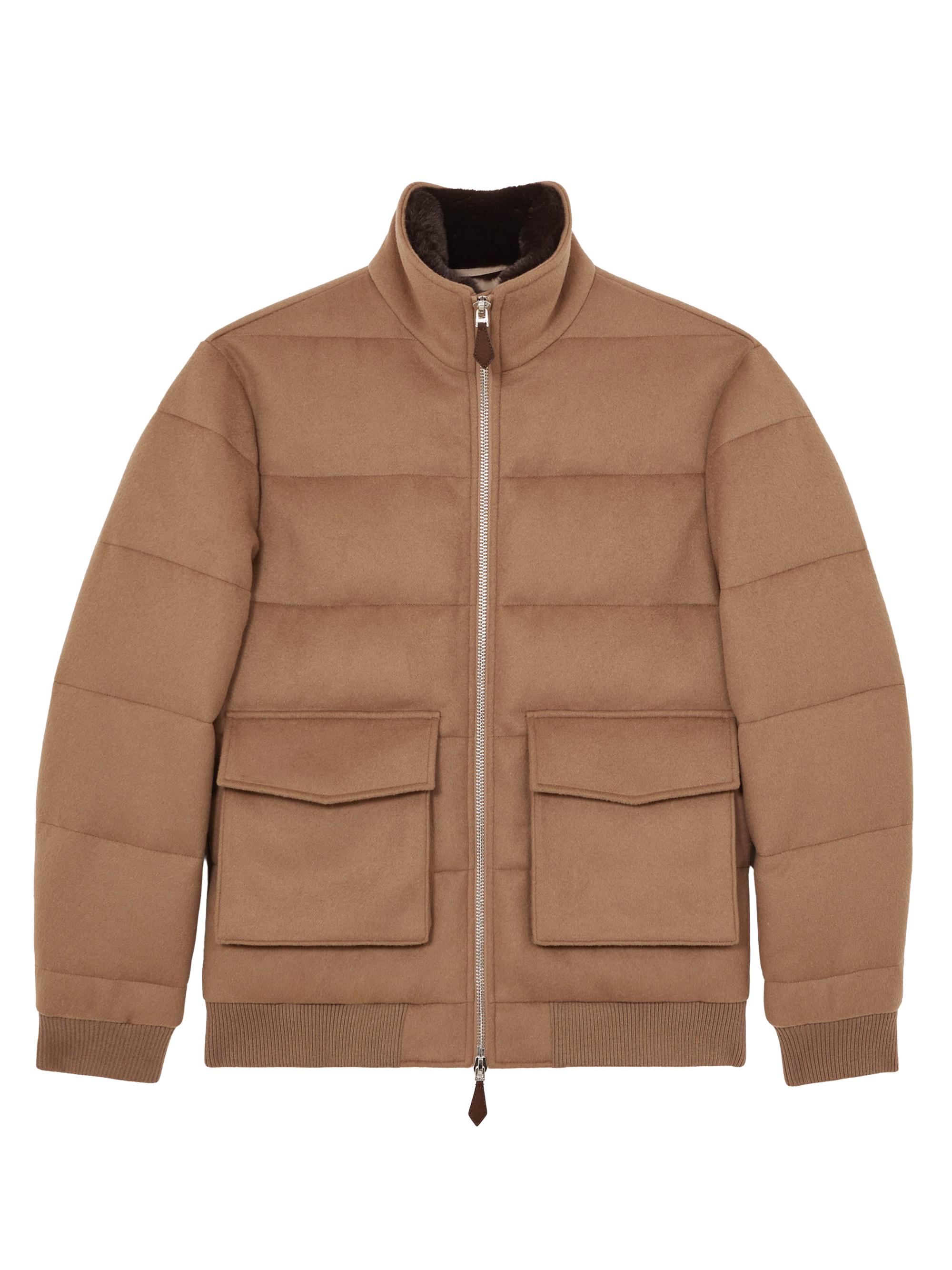 Reiss Men's Gerald Quilted Jacket - Light Brown | Thumbnail 6