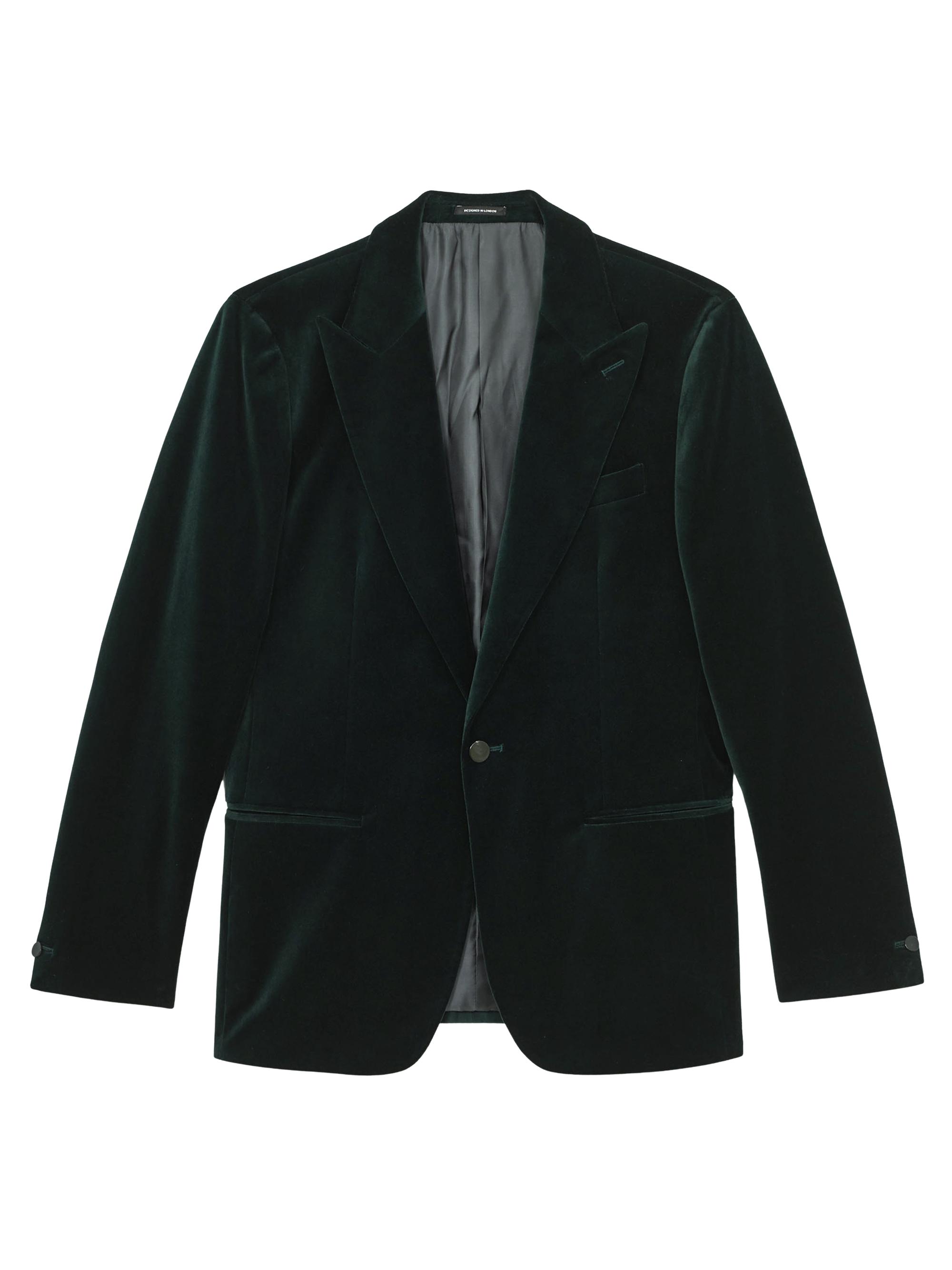 Reiss Men's Apsara Velvet Blazer - Emerald Green