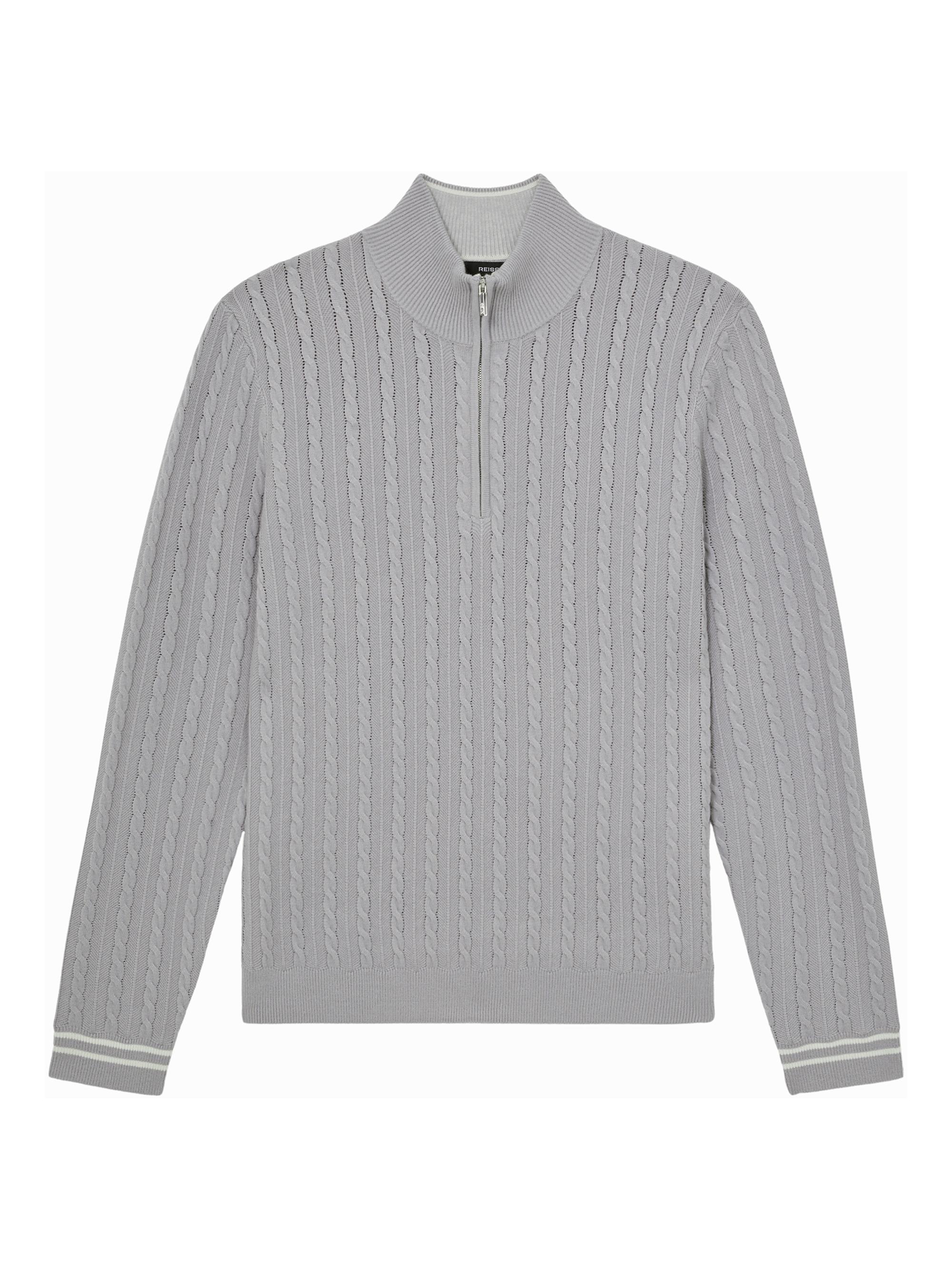 Reiss Men's Tuscano Cable-Knit Pullover Sweater - Airforce Blue