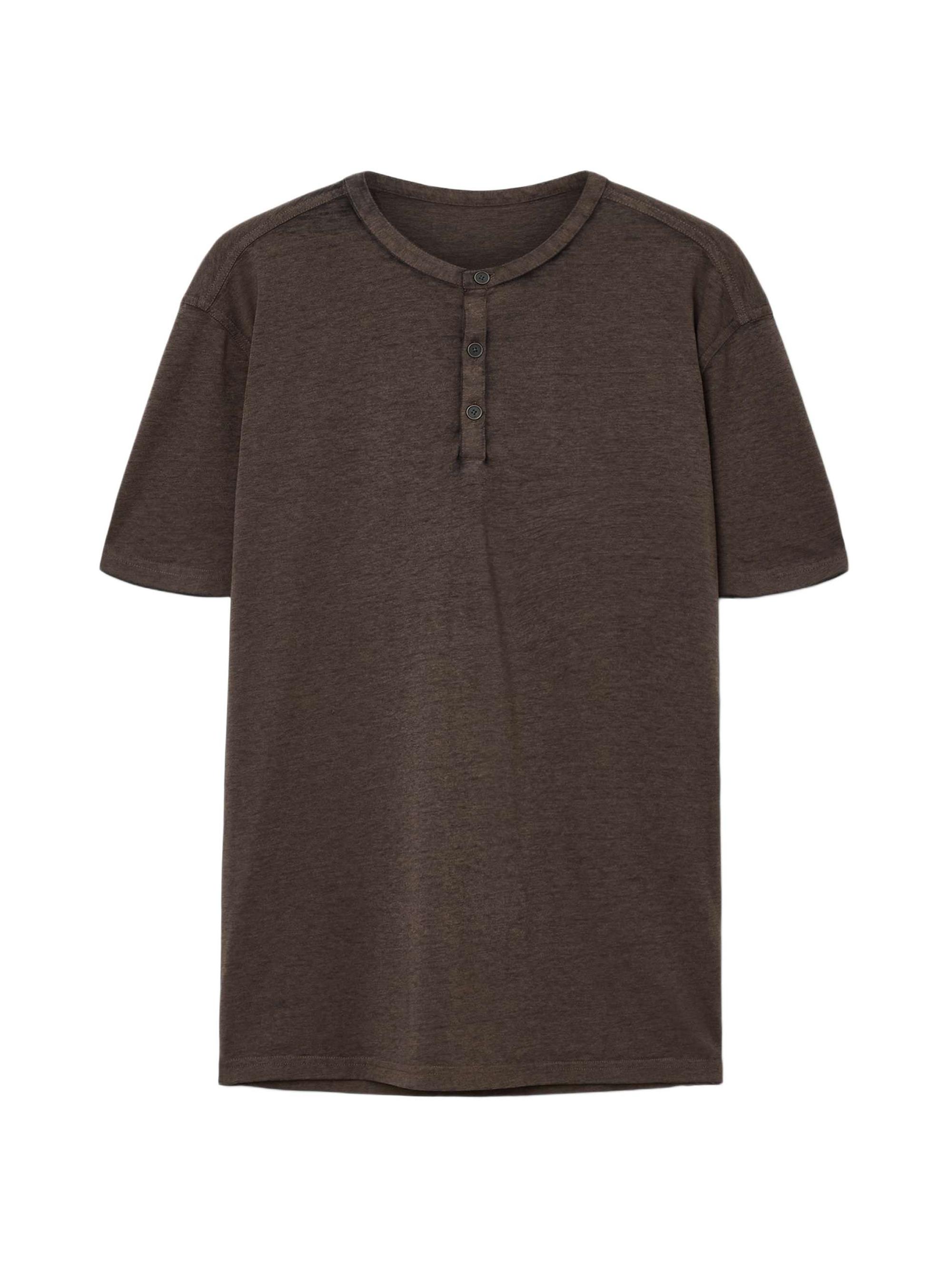 John Varvatos Men's Duke Henley T-Shirt - Teakwood