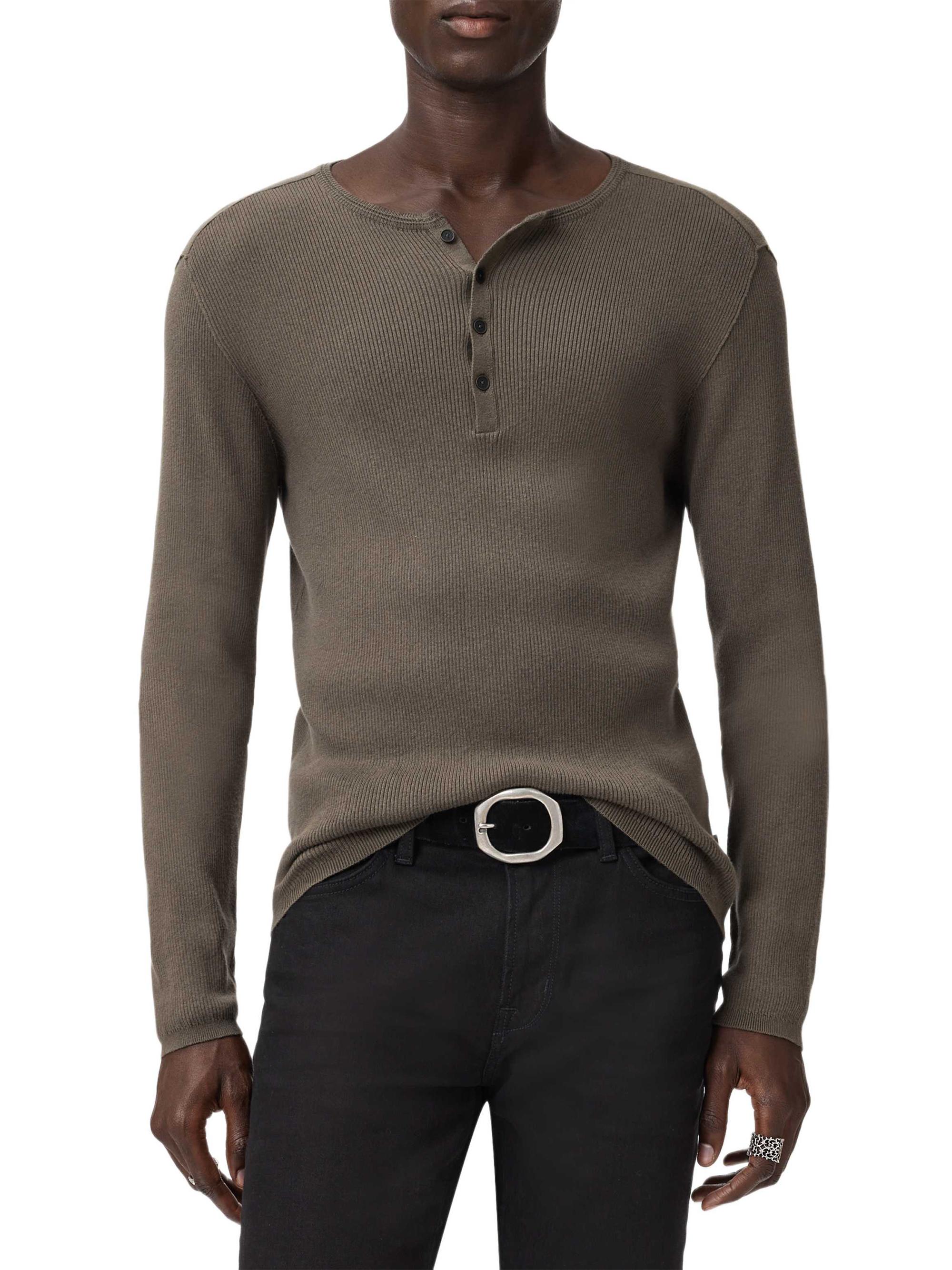 John Varvatos Javis Cotton-Cashmere Henley T-Shirt | Saks Fifth Avenue
