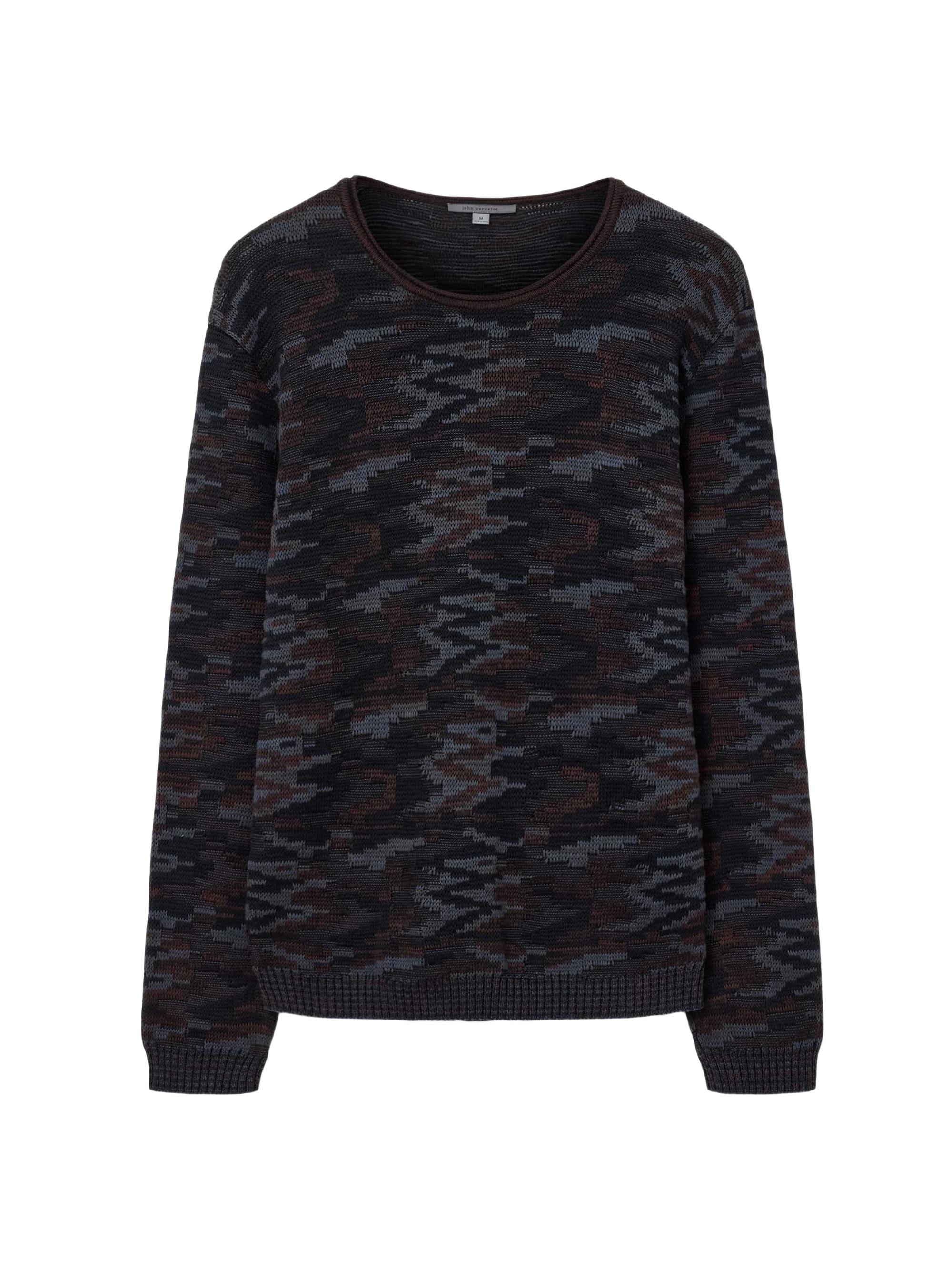 John Varvatos Men's Caden Pavement Jacquard Crewneck Sweater - Night Sky