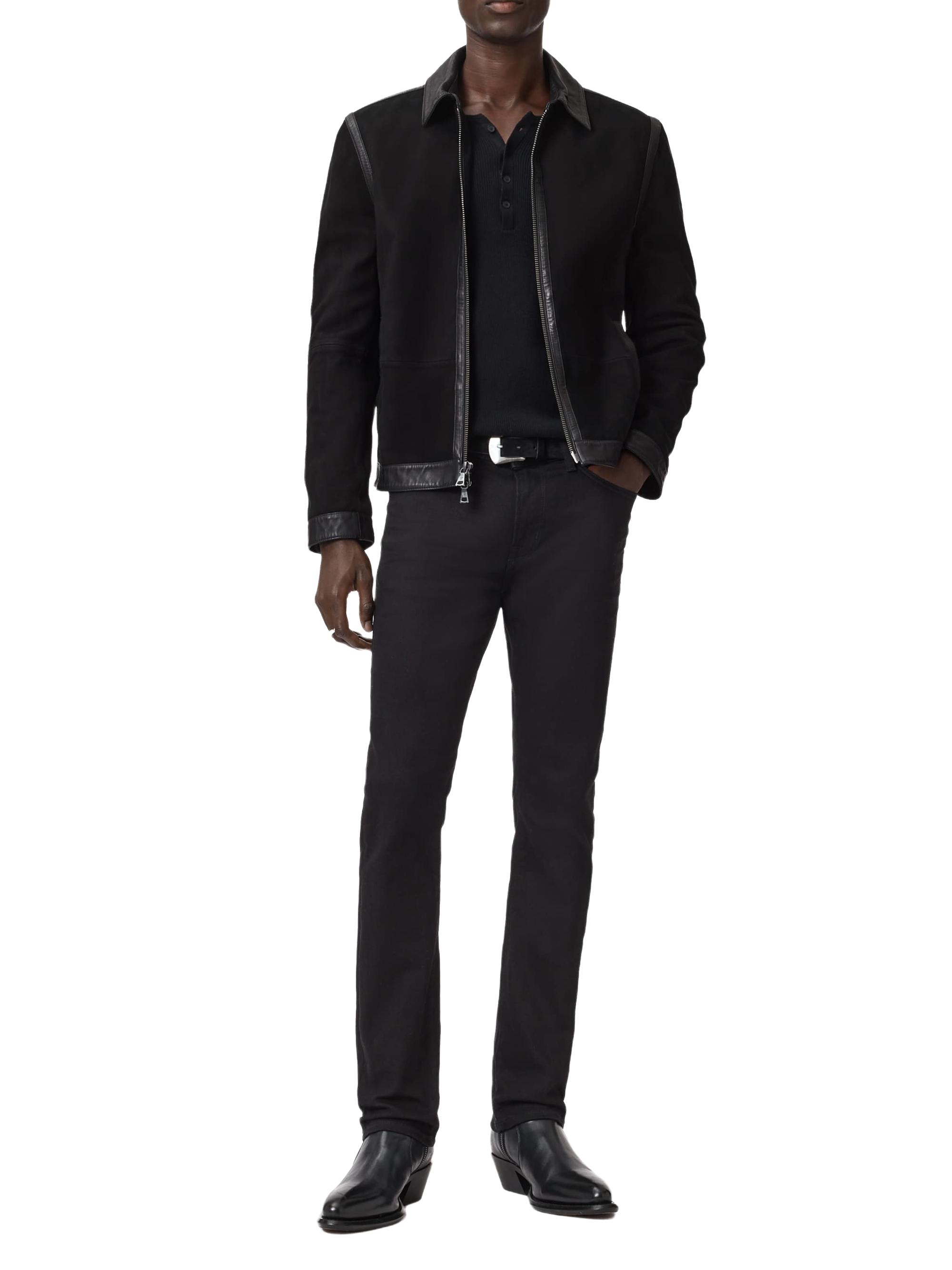 John Varvatos Men's Jaxon Waxed Suede Jacket - Black
