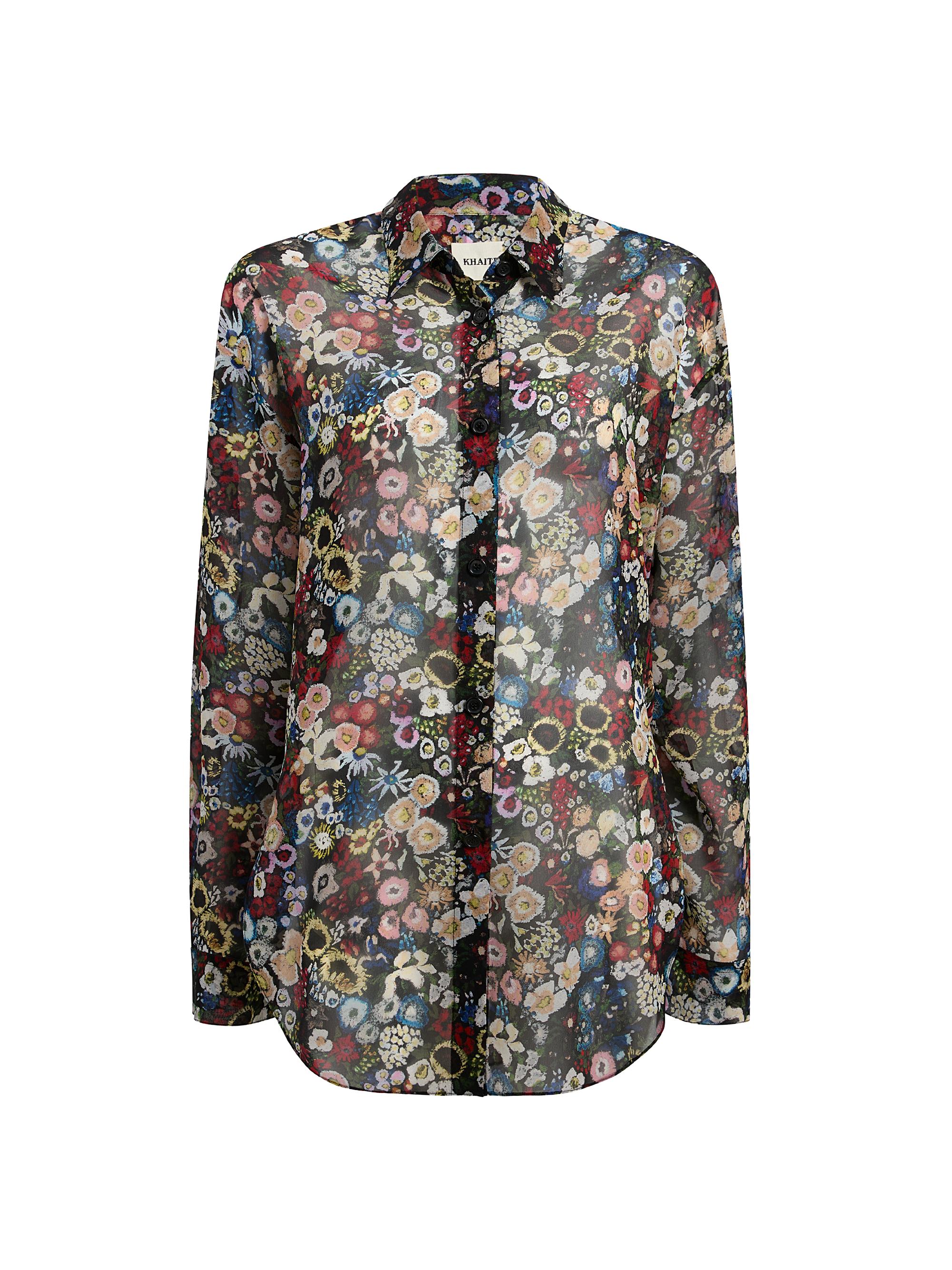 Khaite Women's Goya Floral Silk Top - Black Multi