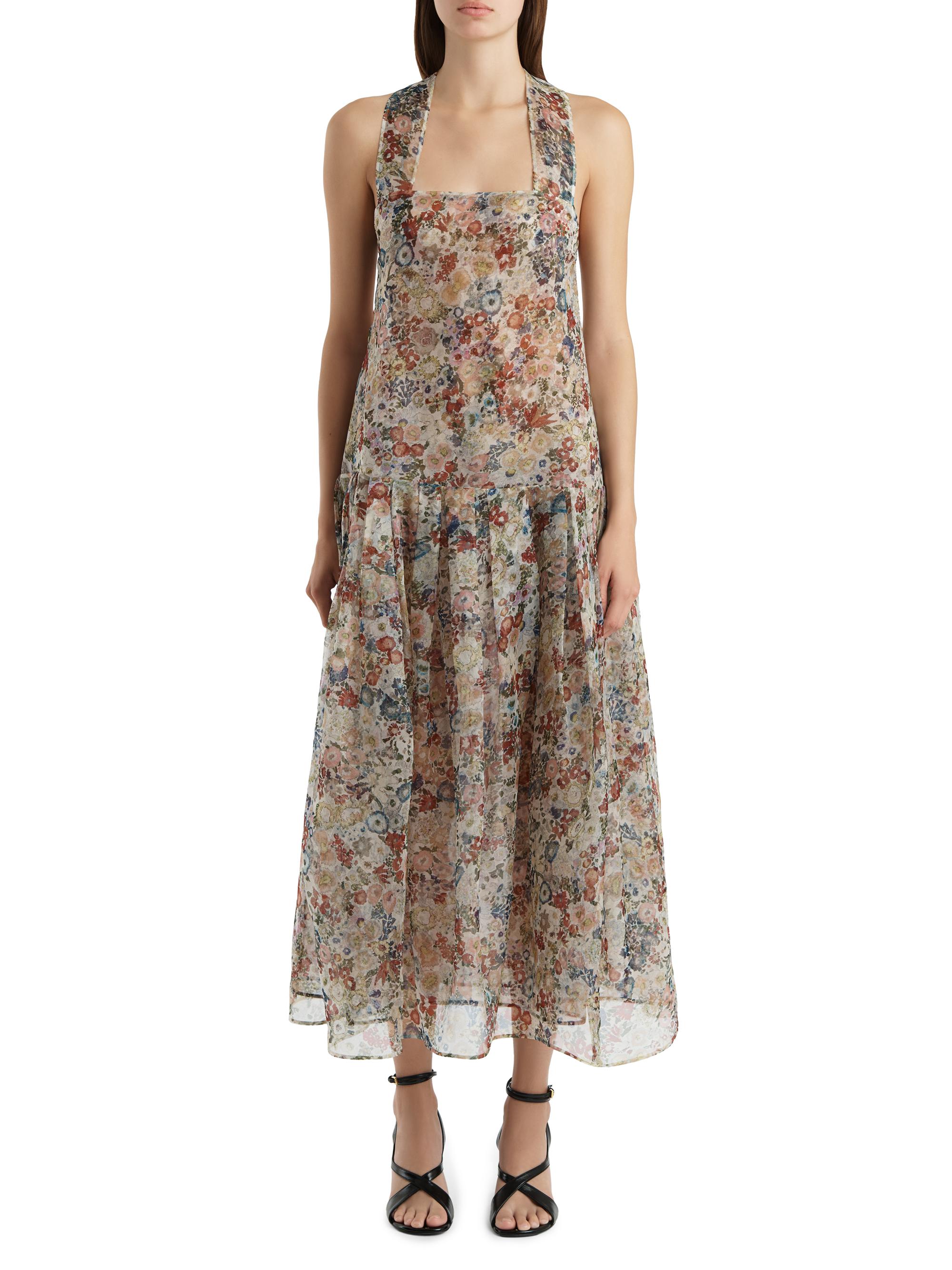 Khaite Amello Floral Silk Strapless Cocktail Dress | Saks Fifth Avenue