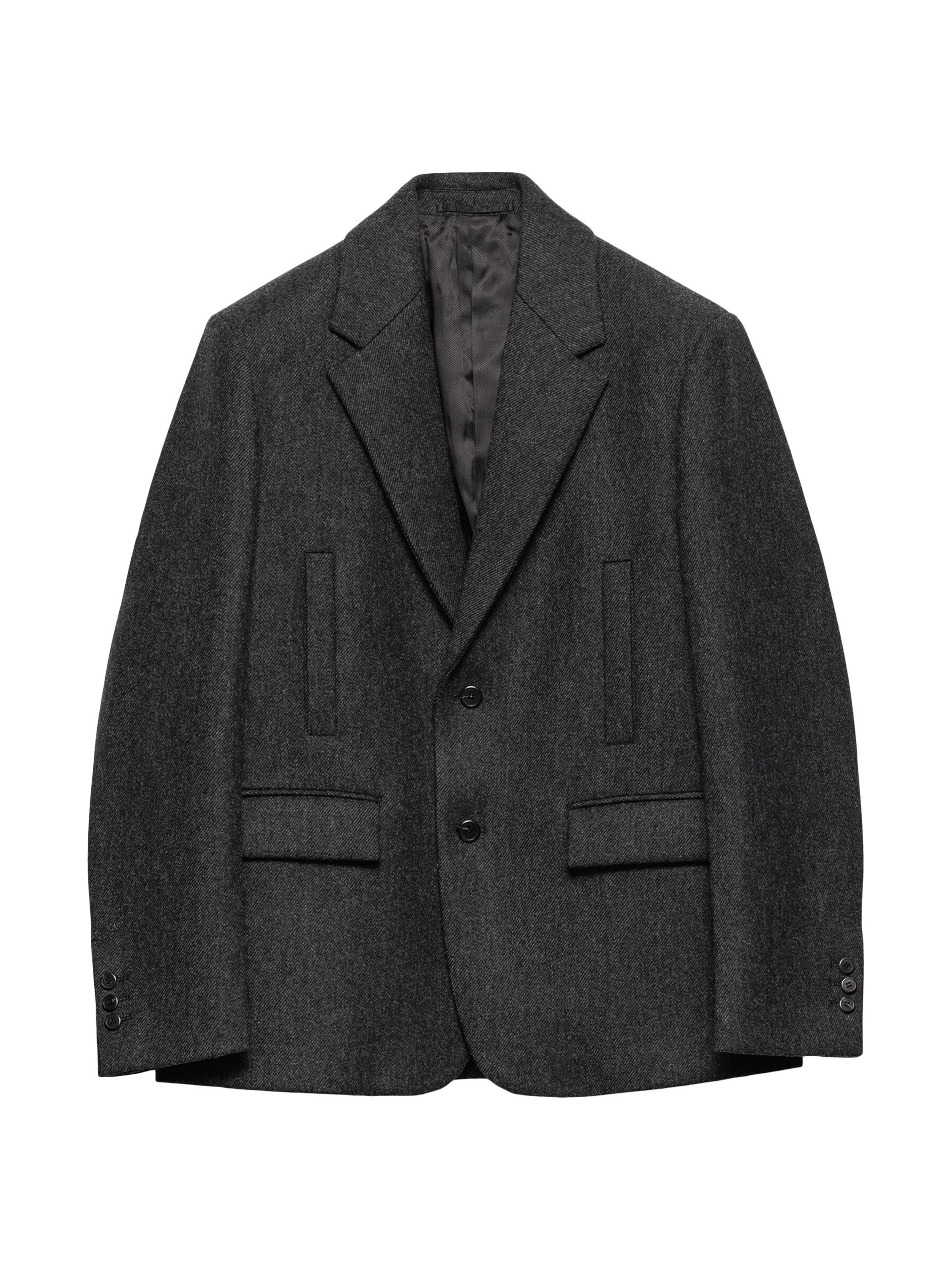 Prada Men's Single-Breasted Wool Jacket - Grey