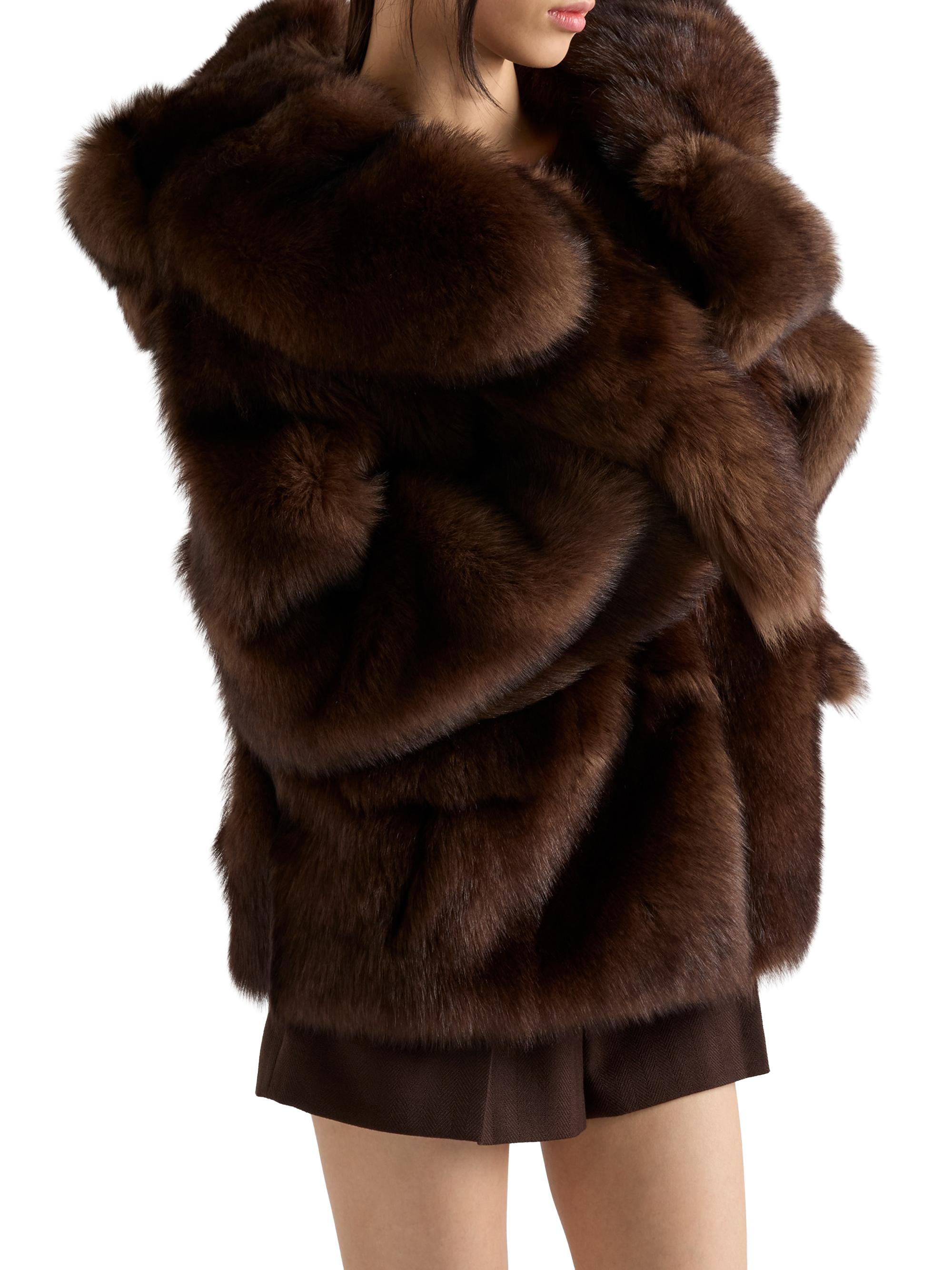 Prada Women's Shearling Coat - Brown | Thumbnail 3
