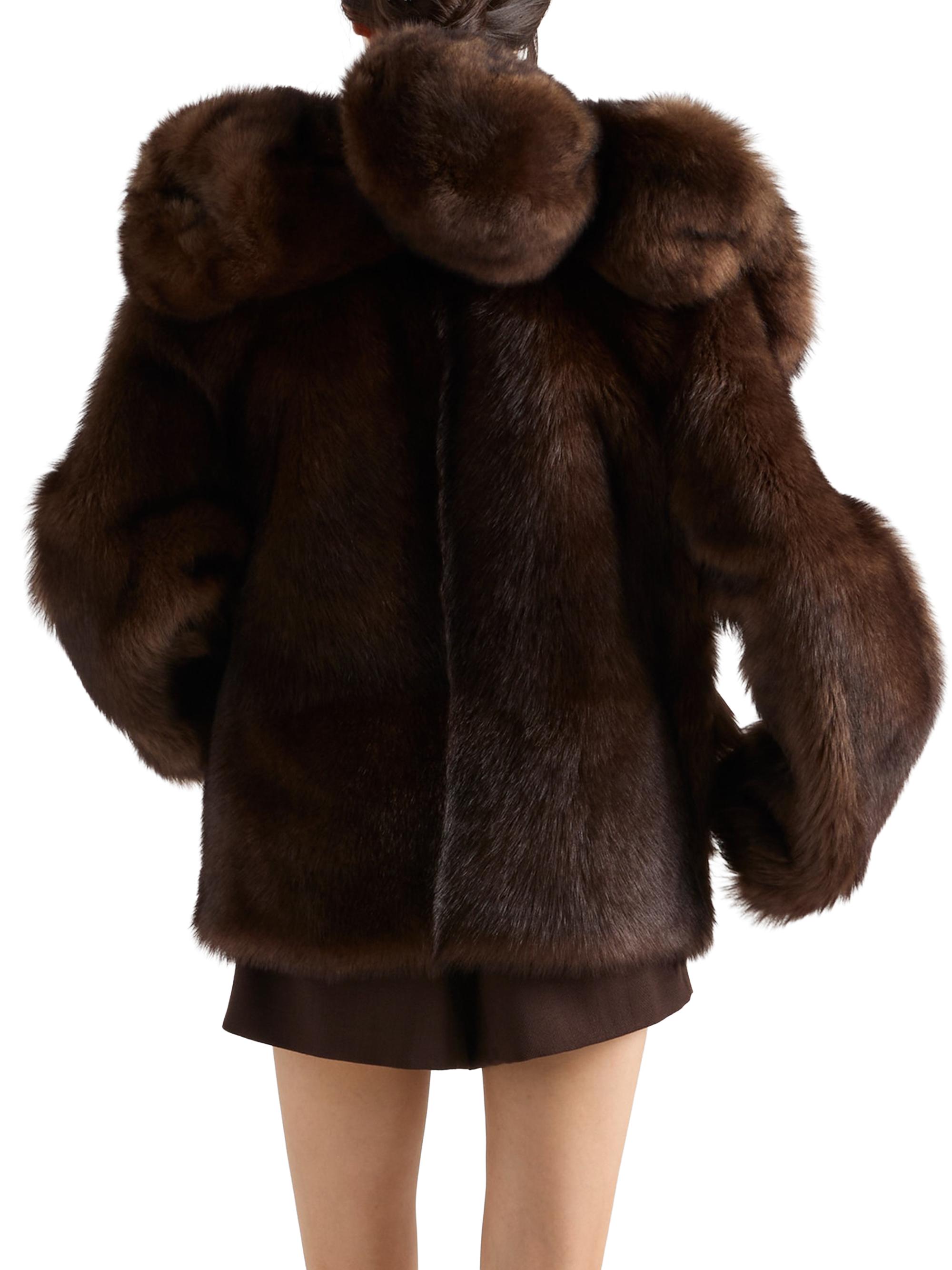 Prada Women's Shearling Coat - Brown | Thumbnail 4