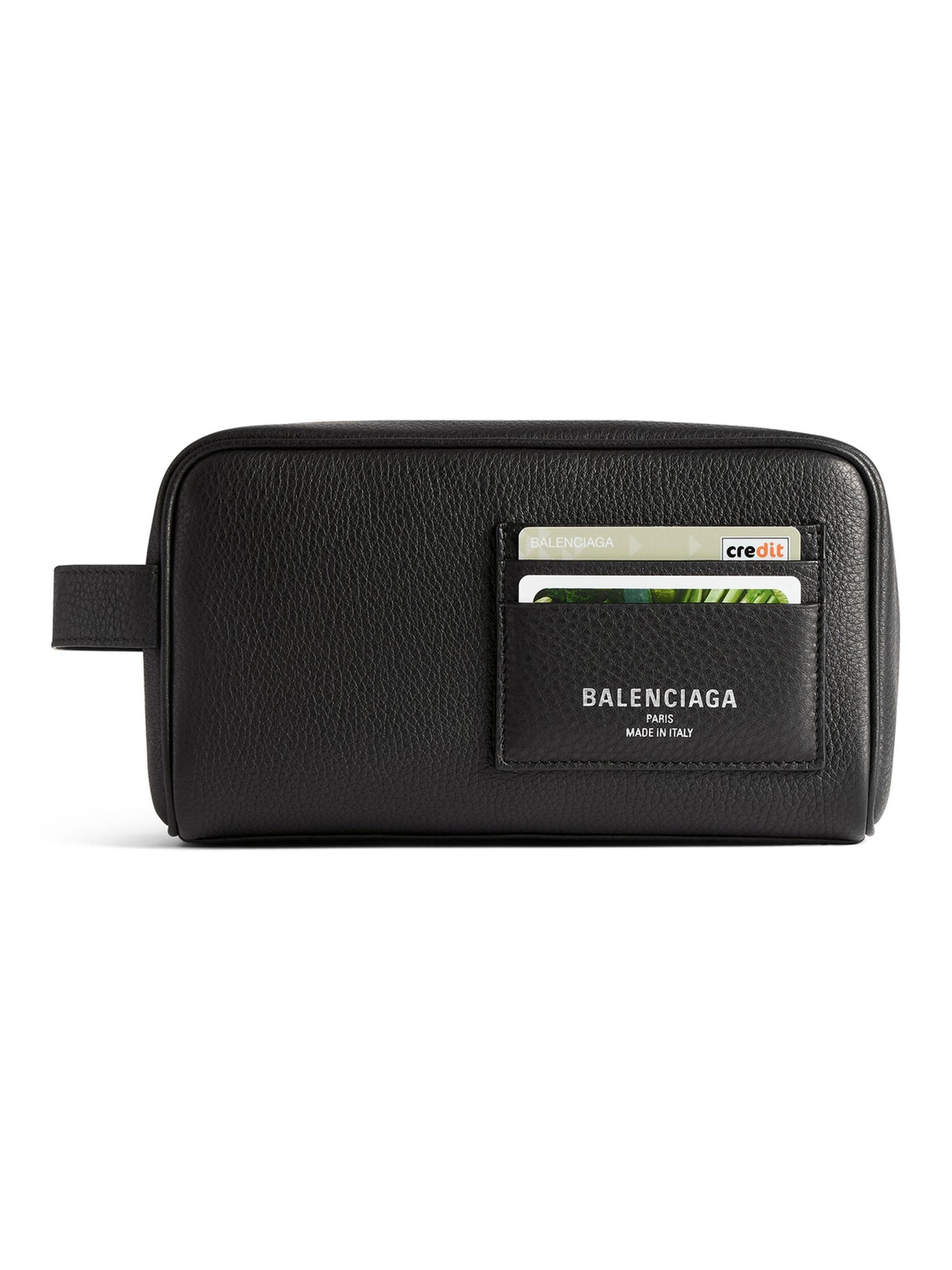 Balenciaga Credit Toiletry Pouch - Black