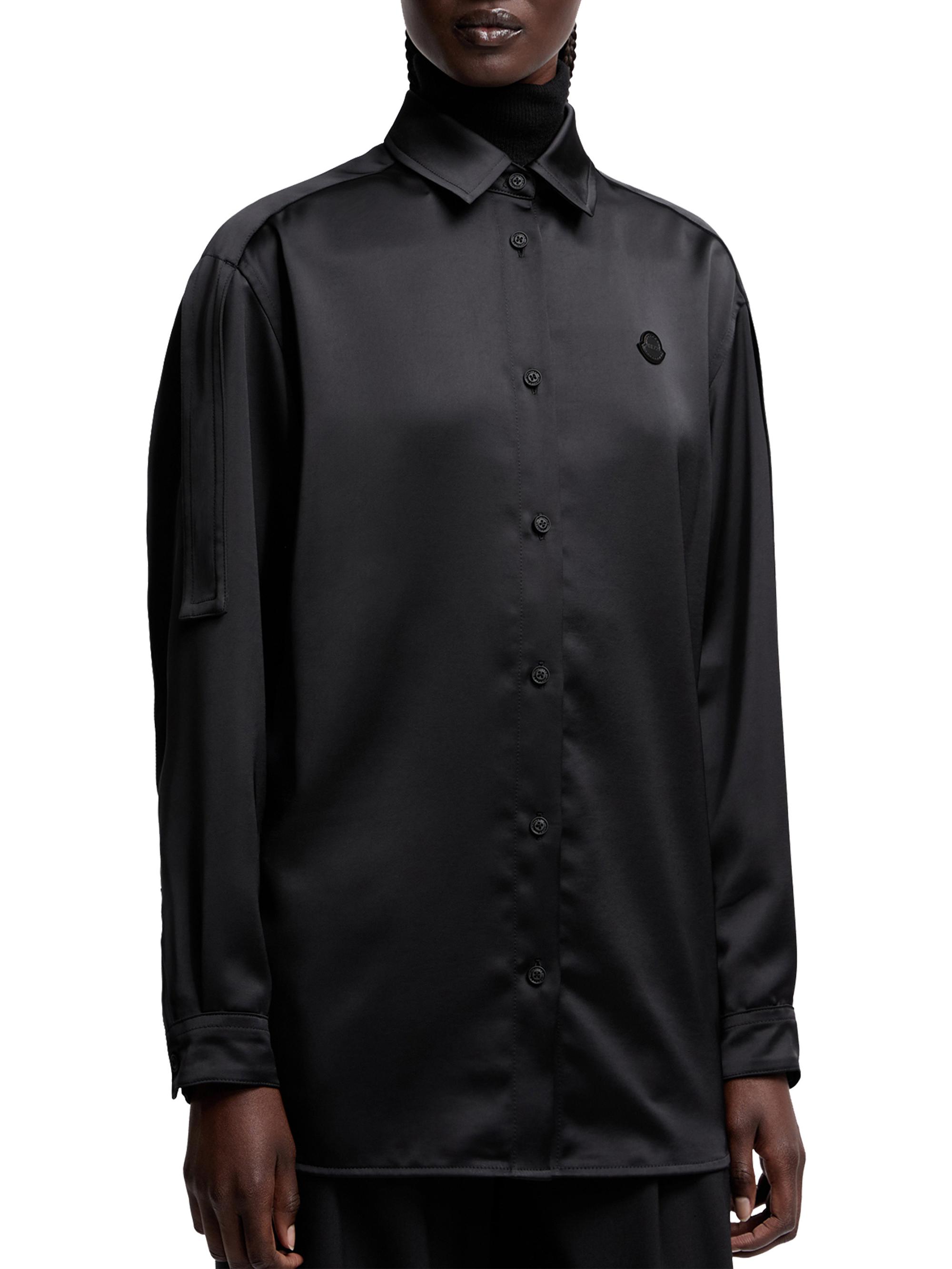 Moncler X Ee72 By Edward Enninful Satin Shirt, Women, Black, Size: 44