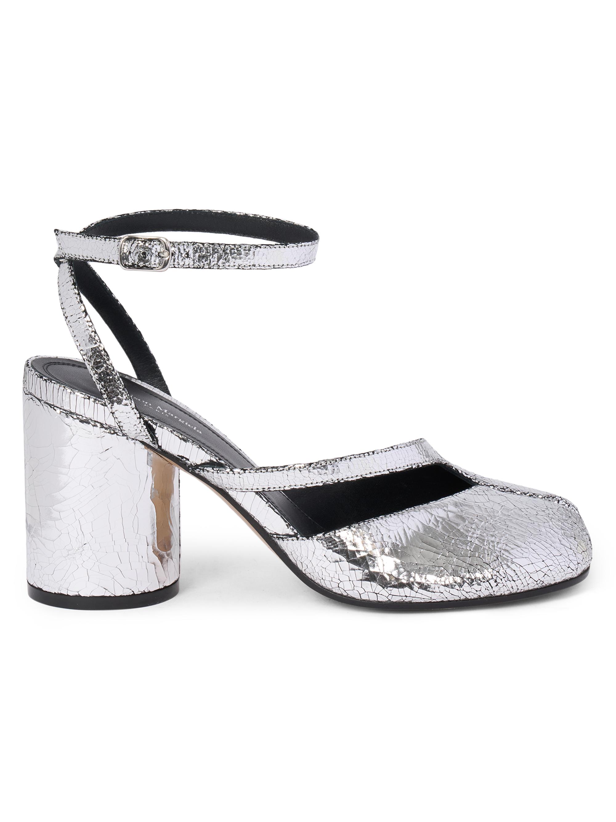 Maison Margiela Women's Tabi 80MM Metallic Leather Pumps - Silver | Thumbnail 6