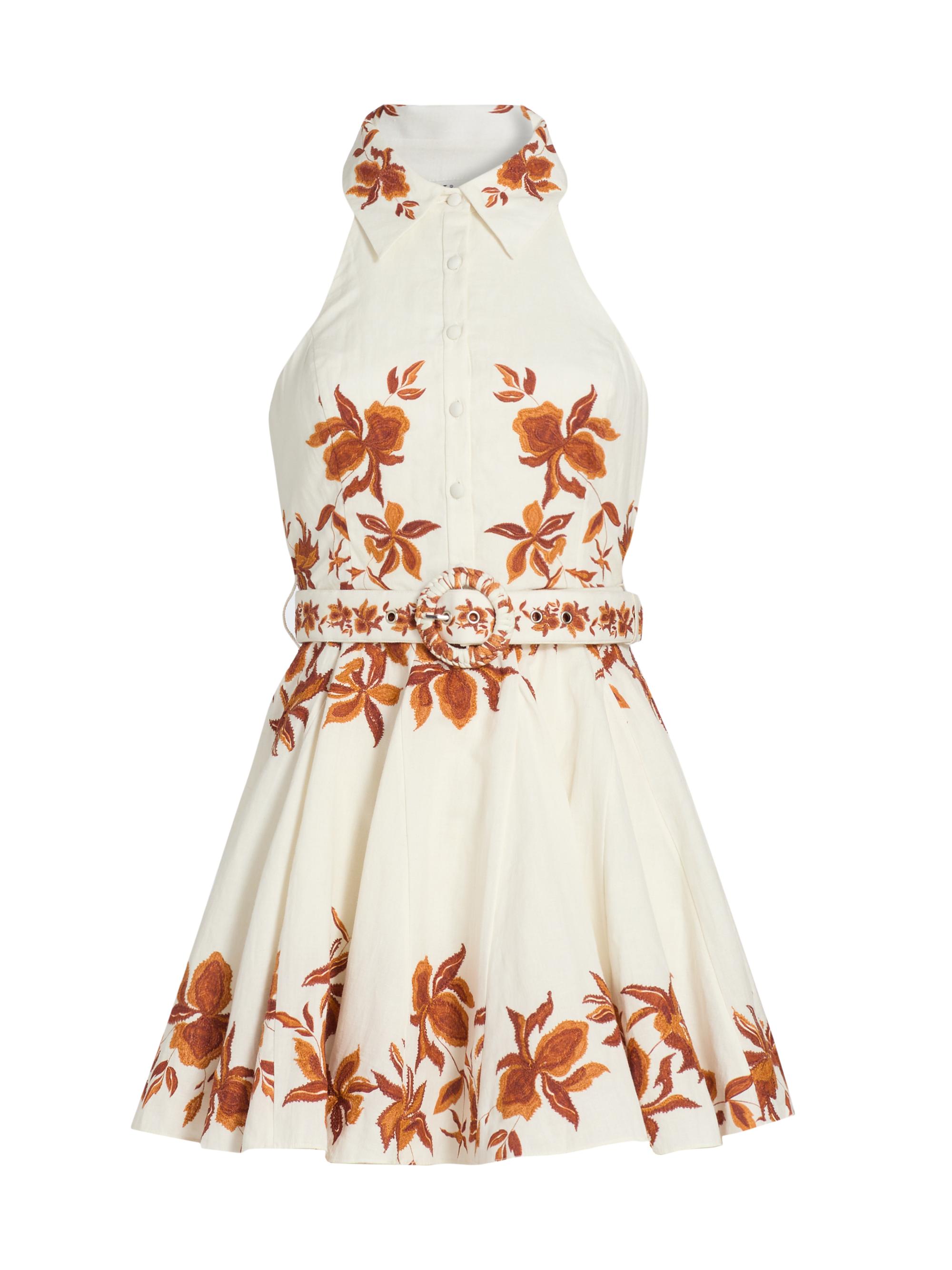 Hemant & Nandita Women's Ayra Leaf Print Linen-Blend Minidress -