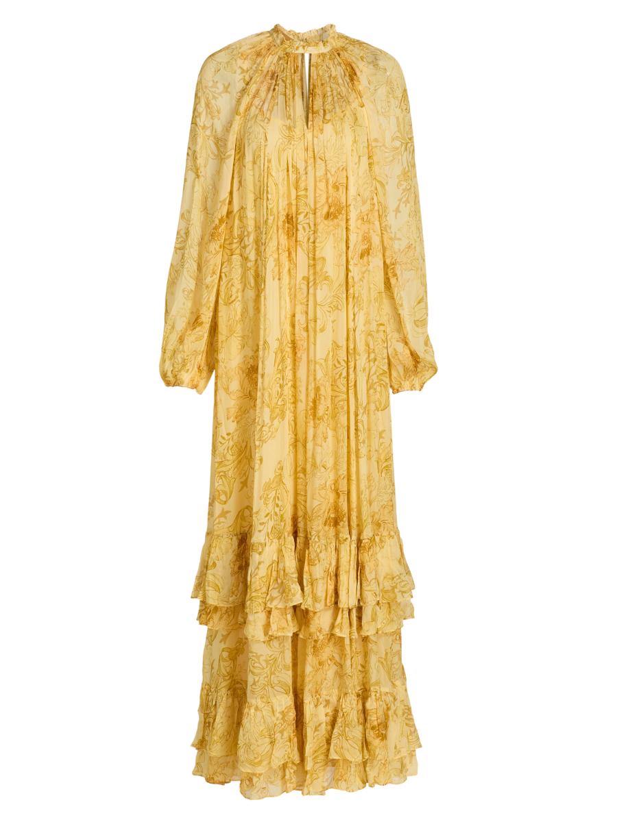 Hemant & Nandita Zar Printed Layered-Hem Maxi Dress | Saks Fifth Avenue