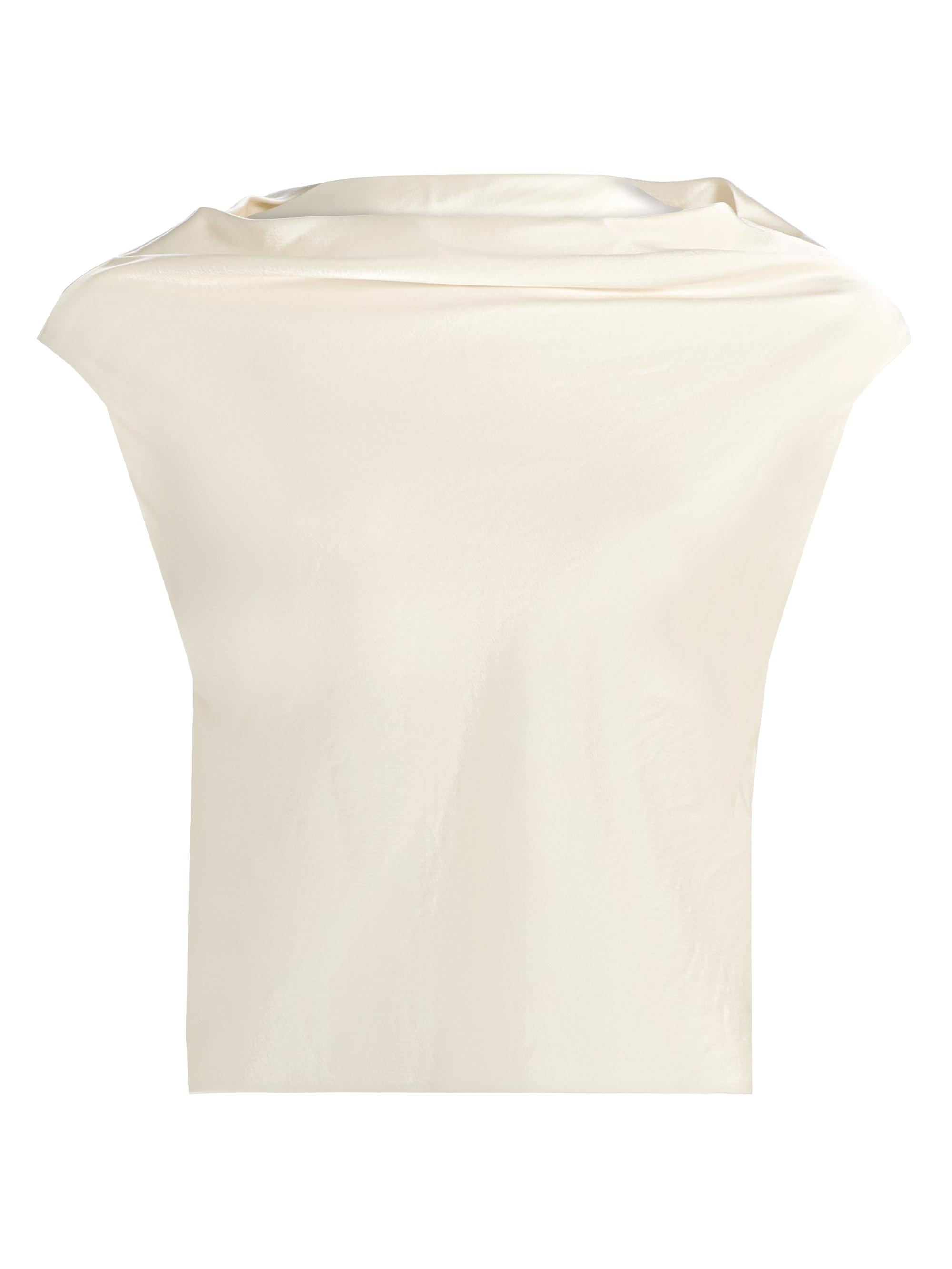 Leset Women's Barb Silk Off-The-Shoulder Shell - Creme