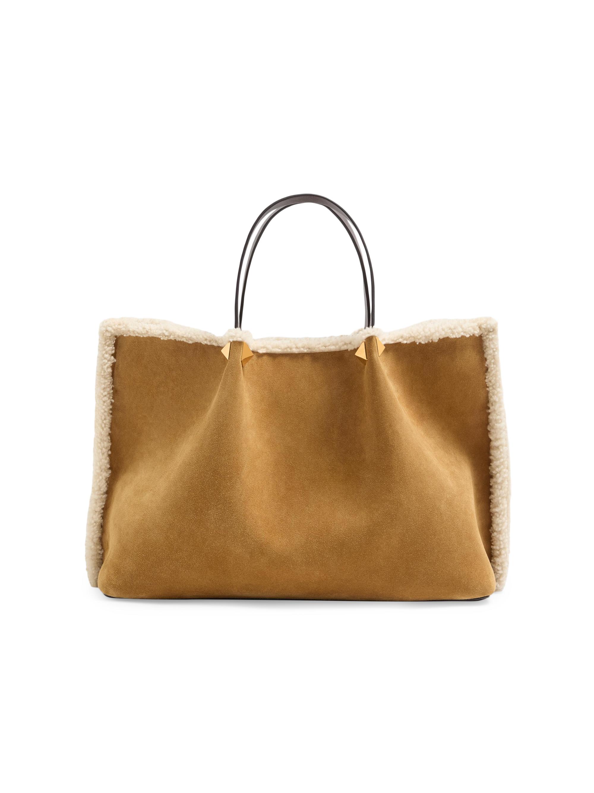 Valentino Garavani Medium Shopping Bag in Embroidered Suede with
