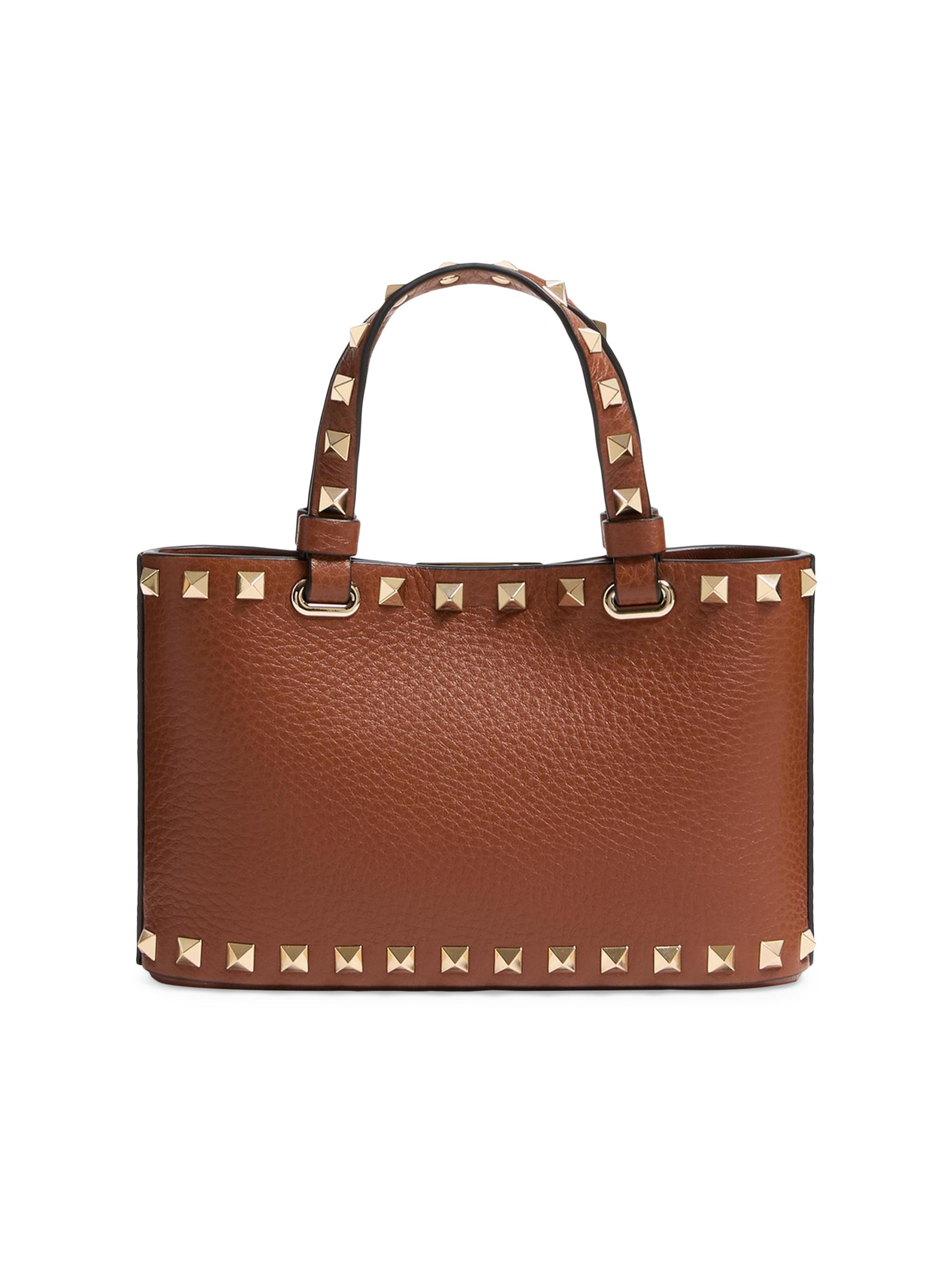 Valentino Garavani Mini Rockstud Top Handle Bag in Grainy Calfskin