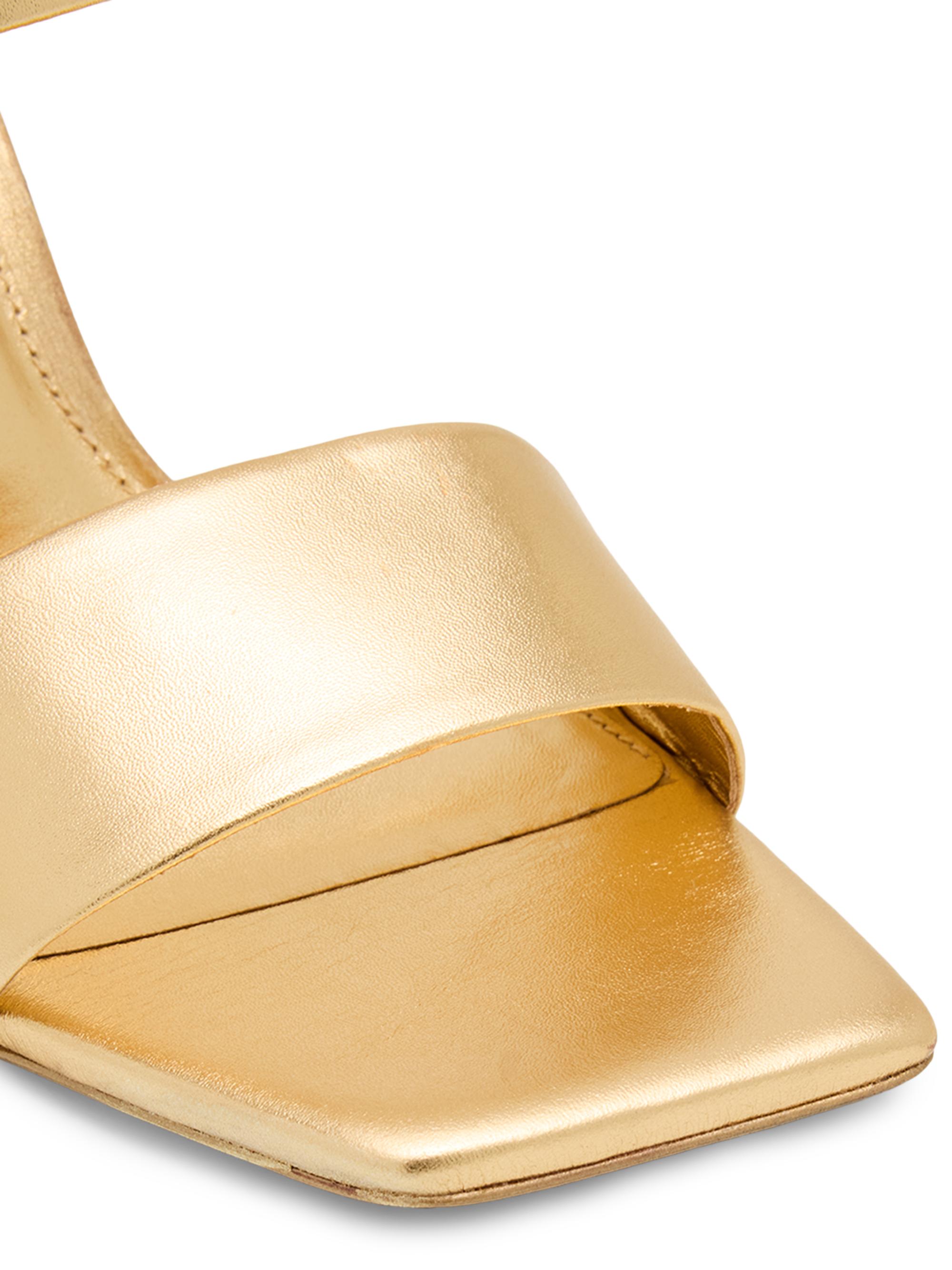Cult Gaia Rene 110MM Leather Architectural-Heel Sandals | Saks